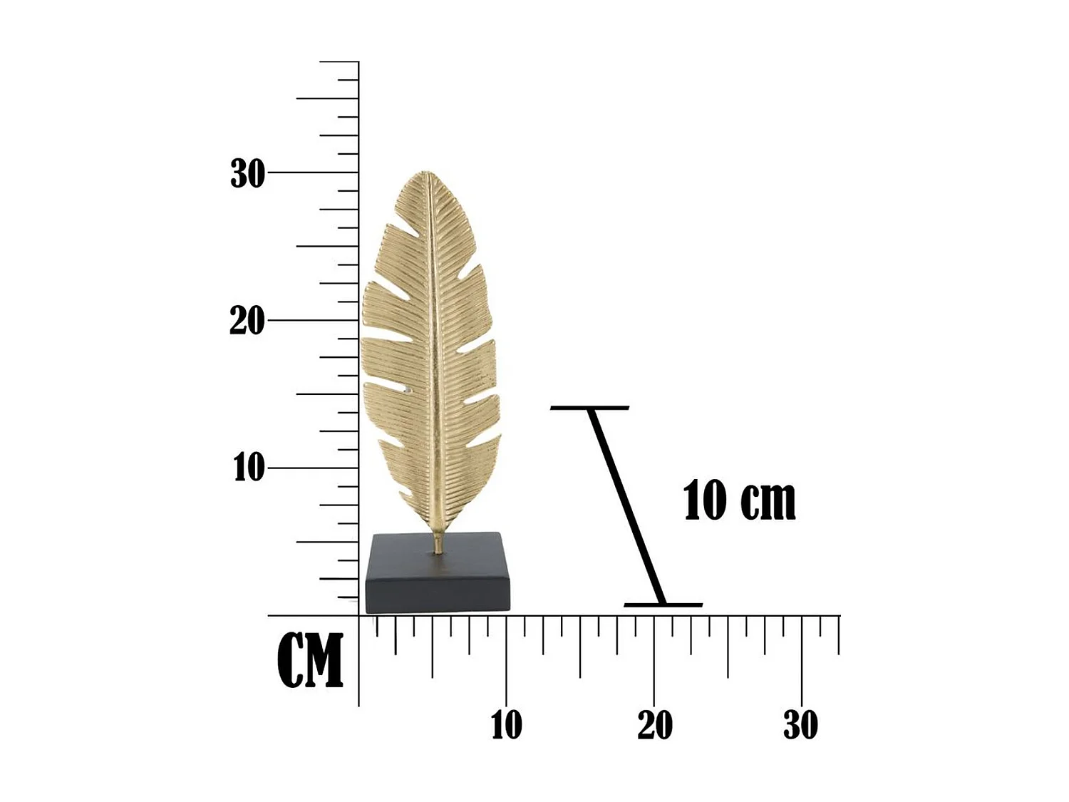 Sculpture Feuille 75, Or, 10x10x34 cm, Seven Design