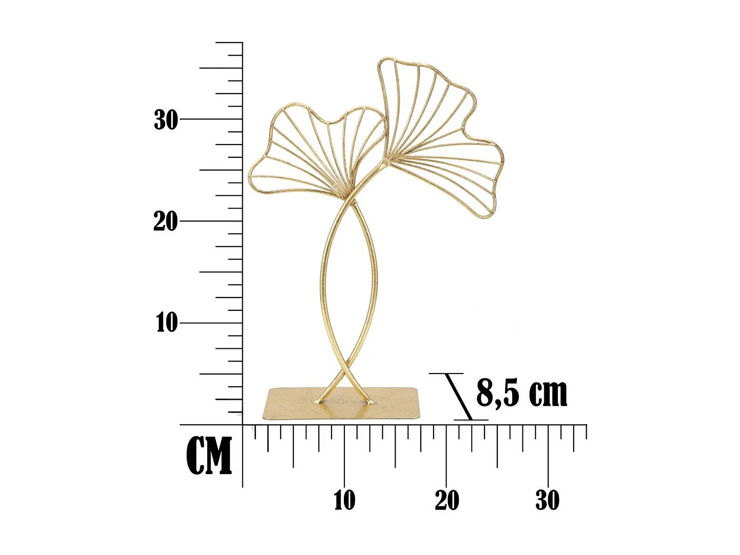 Beeldhouwwerk Blad 63, Goud, 25x8,5x35 cm, Epikasa