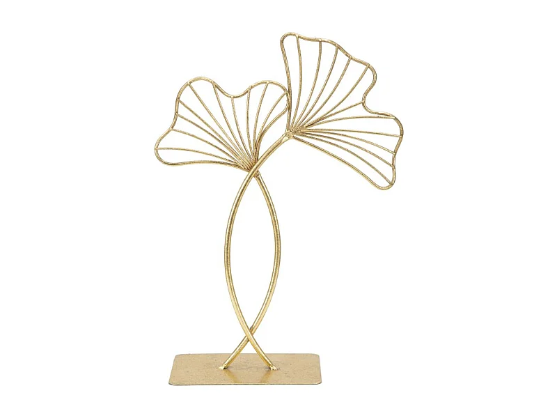 Escultura Folha 63, Ouro, 25x8,5x35 cm, Seven Design