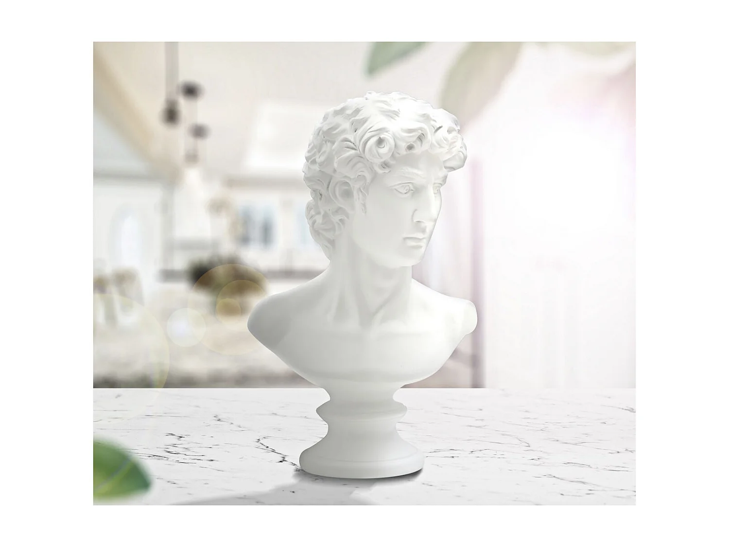 Sculpture Grèce 2, Blanc, 21,5x14,5x34 cm, Seven Design