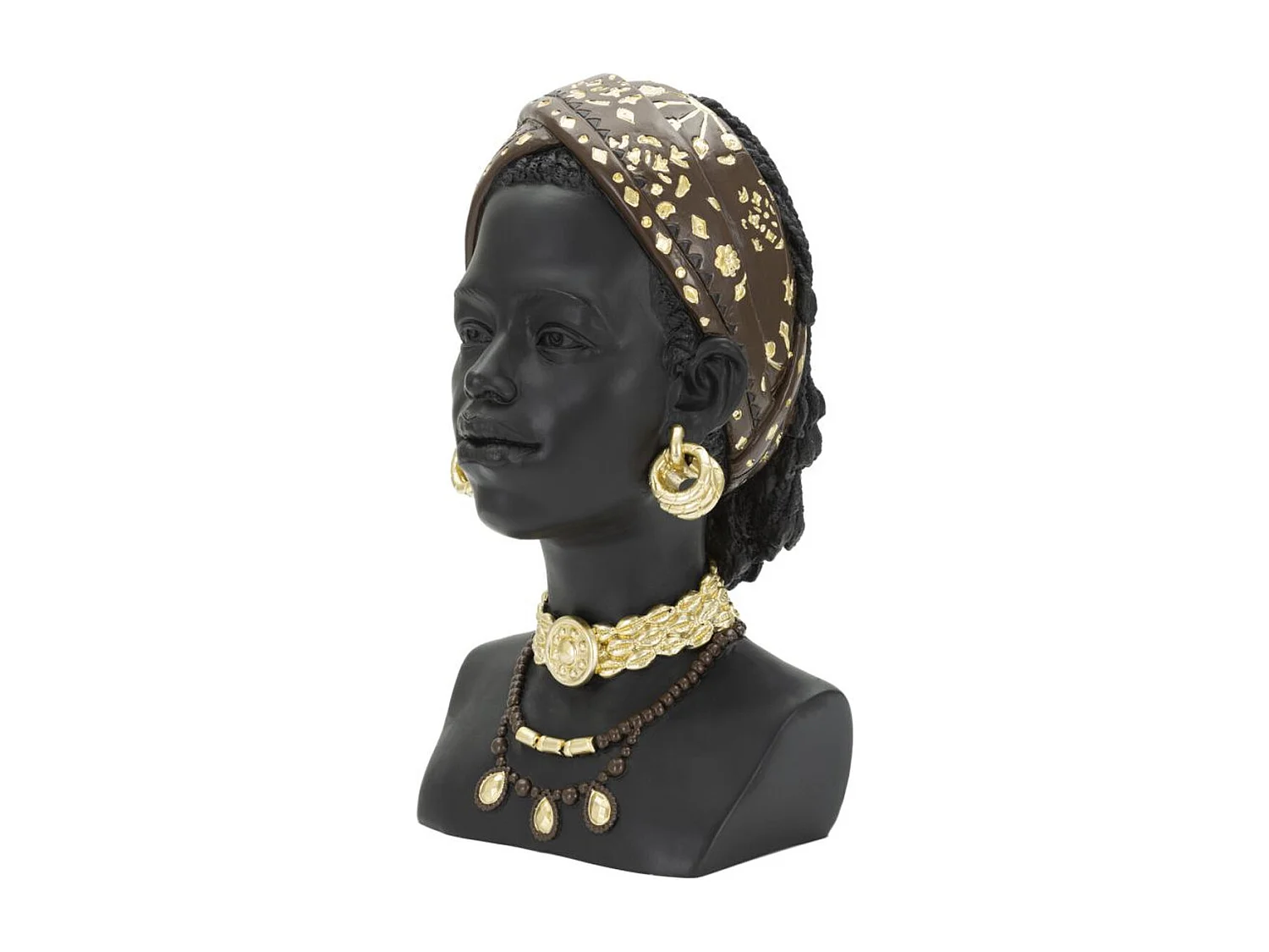 Sculpture Afrique 4, Noir, 19x18,5x30 cm, Seven Design