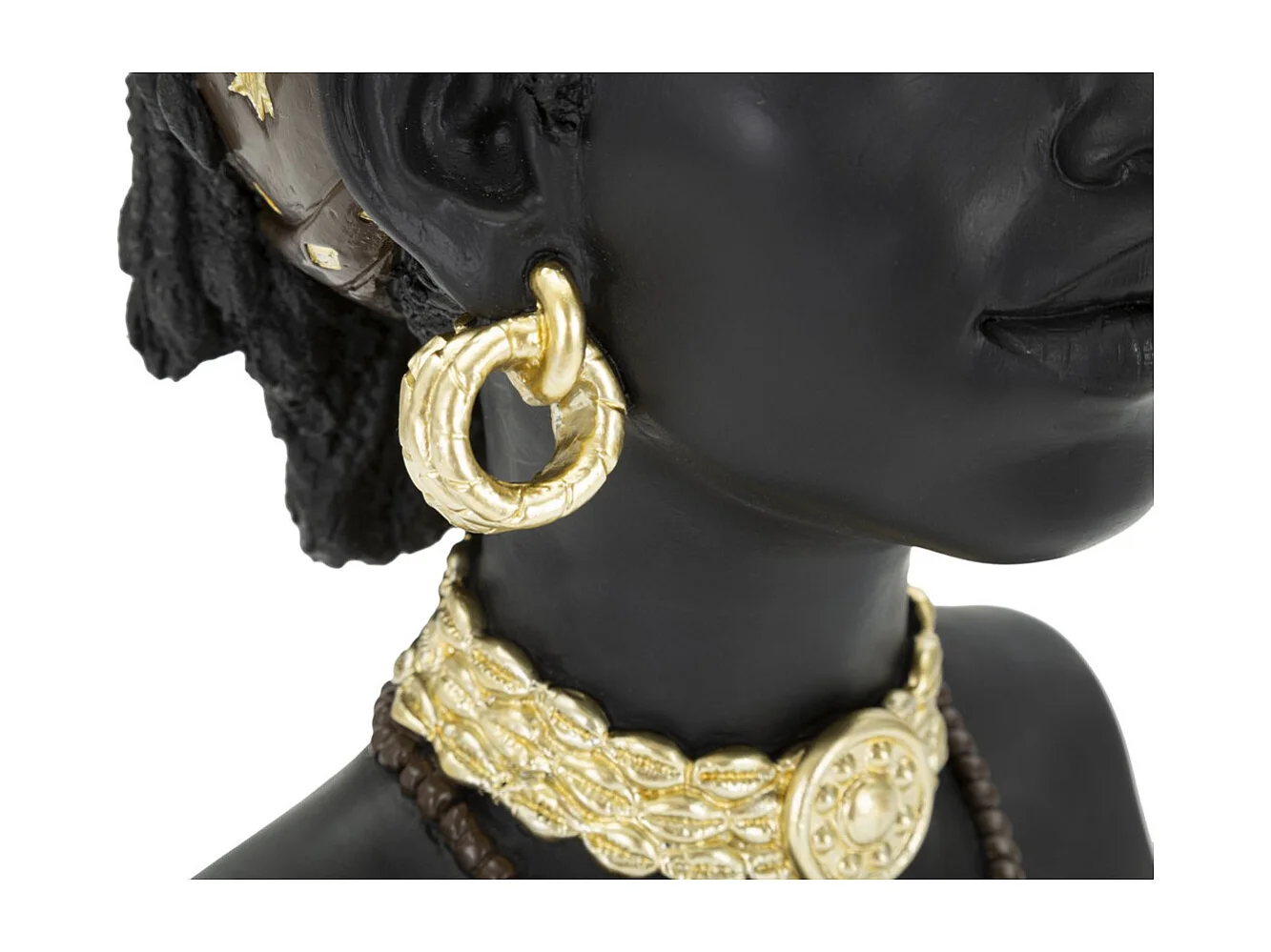 Sculpture Afrique 4, Noir, 19x18,5x30 cm, Seven Design