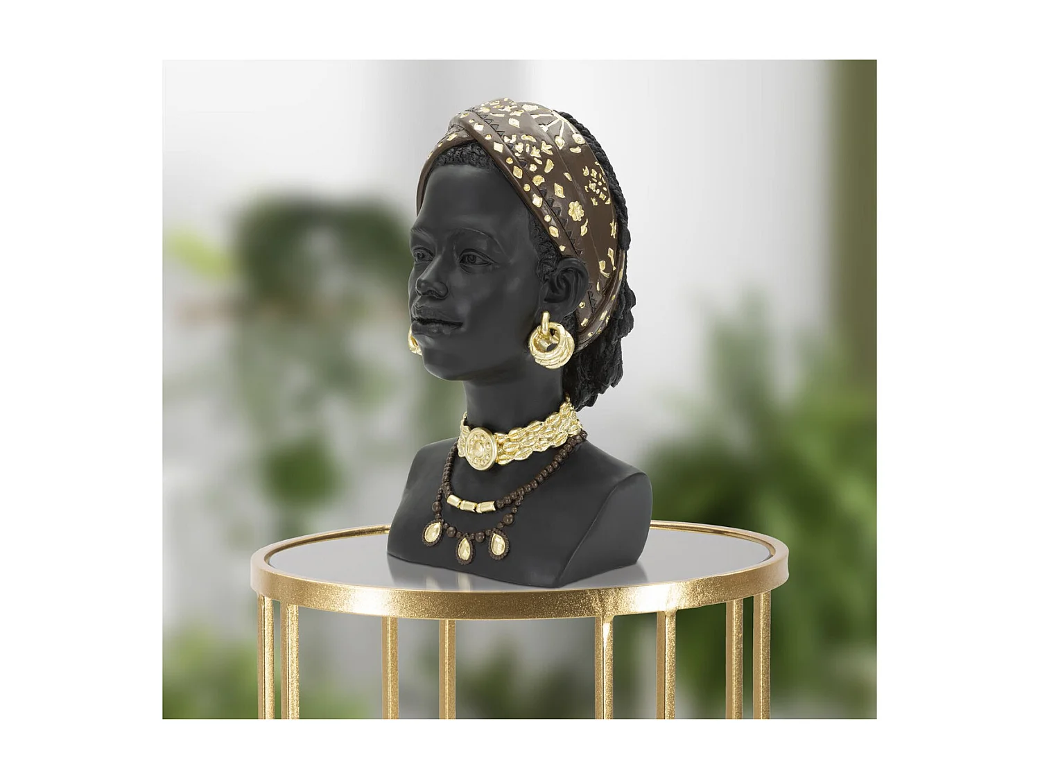 Sculpture Afrique 4, Noir, 19x18,5x30 cm, Seven Design