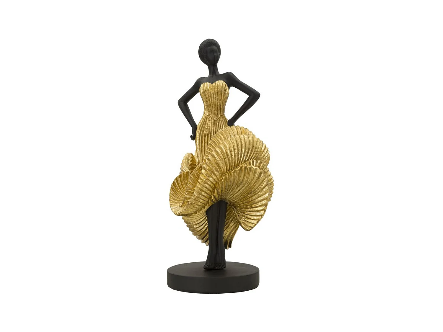 Beeldhouwwerk Danser 5, Goud, 16,5x15x36 cm, Seven Design