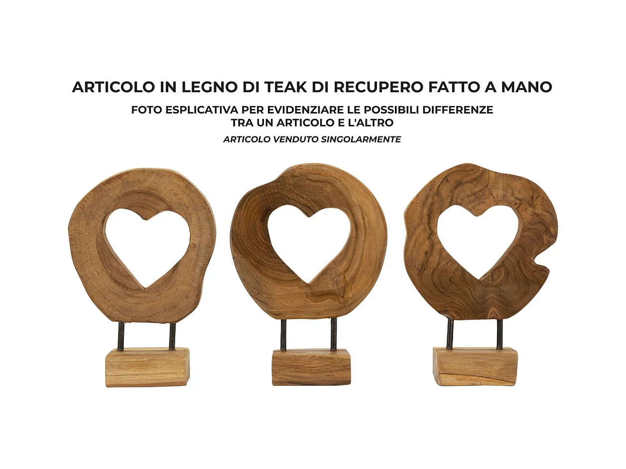 Rzeźba Serce 8, Brązowy, 20x10x28 cm, Epikasa