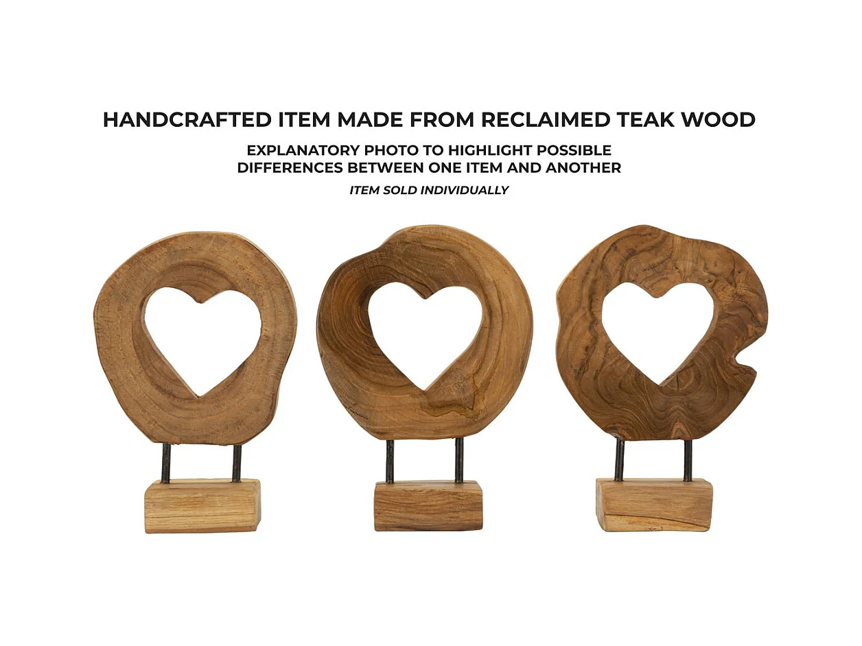 Rzeźba Serce 8, Brązowy, 20x10x28 cm, Epikasa