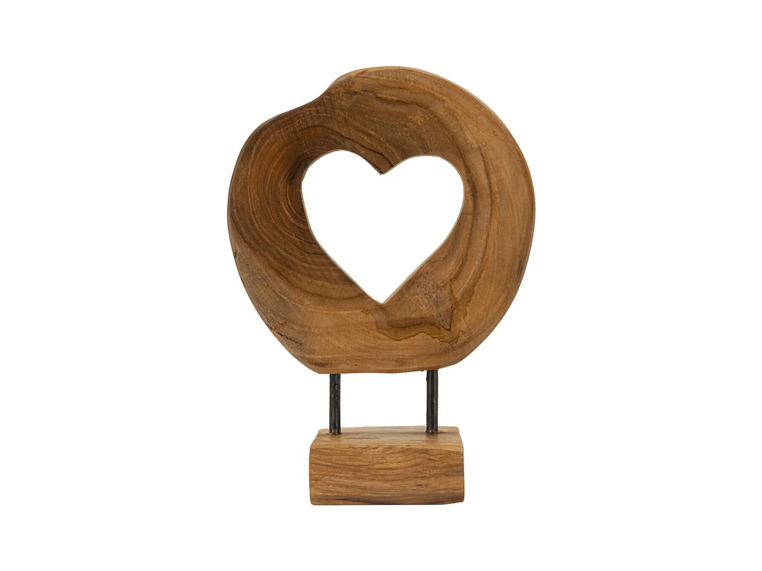 Sculpture Cœur 8, Marron, 20x10x28 cm, Epikasa