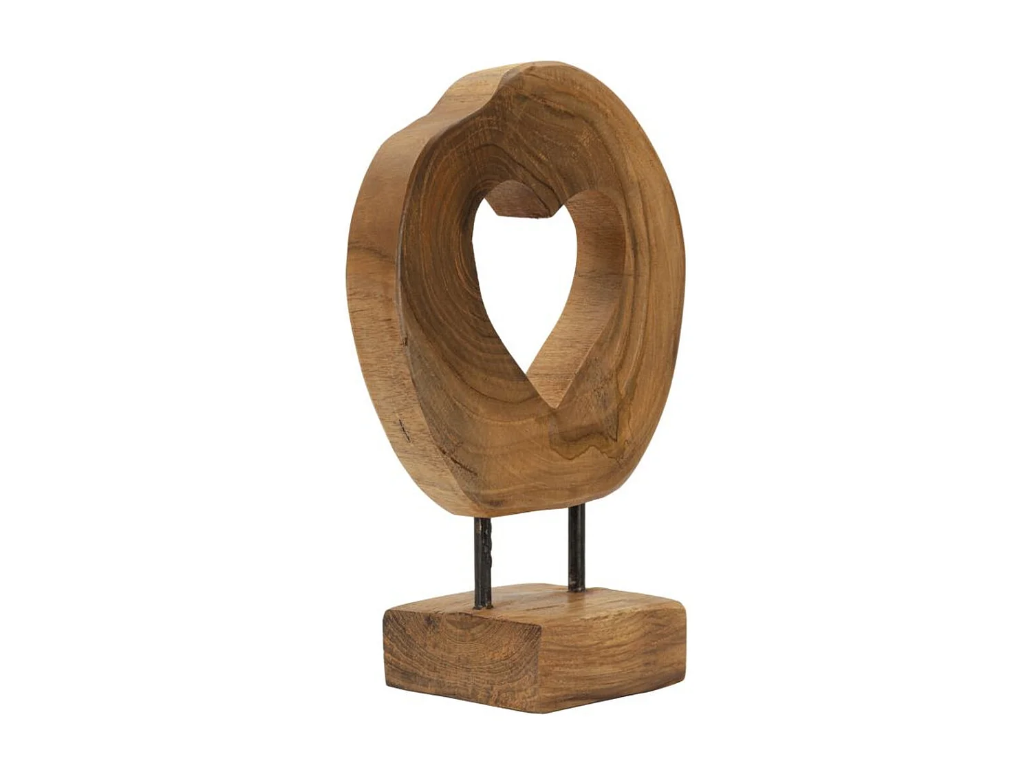 Sculpture Cœur 8, Marron, 20x10x28 cm, Seven Design