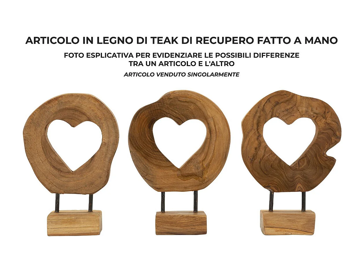 Sculpture Cœur 8, Marron, 20x10x28 cm, Seven Design