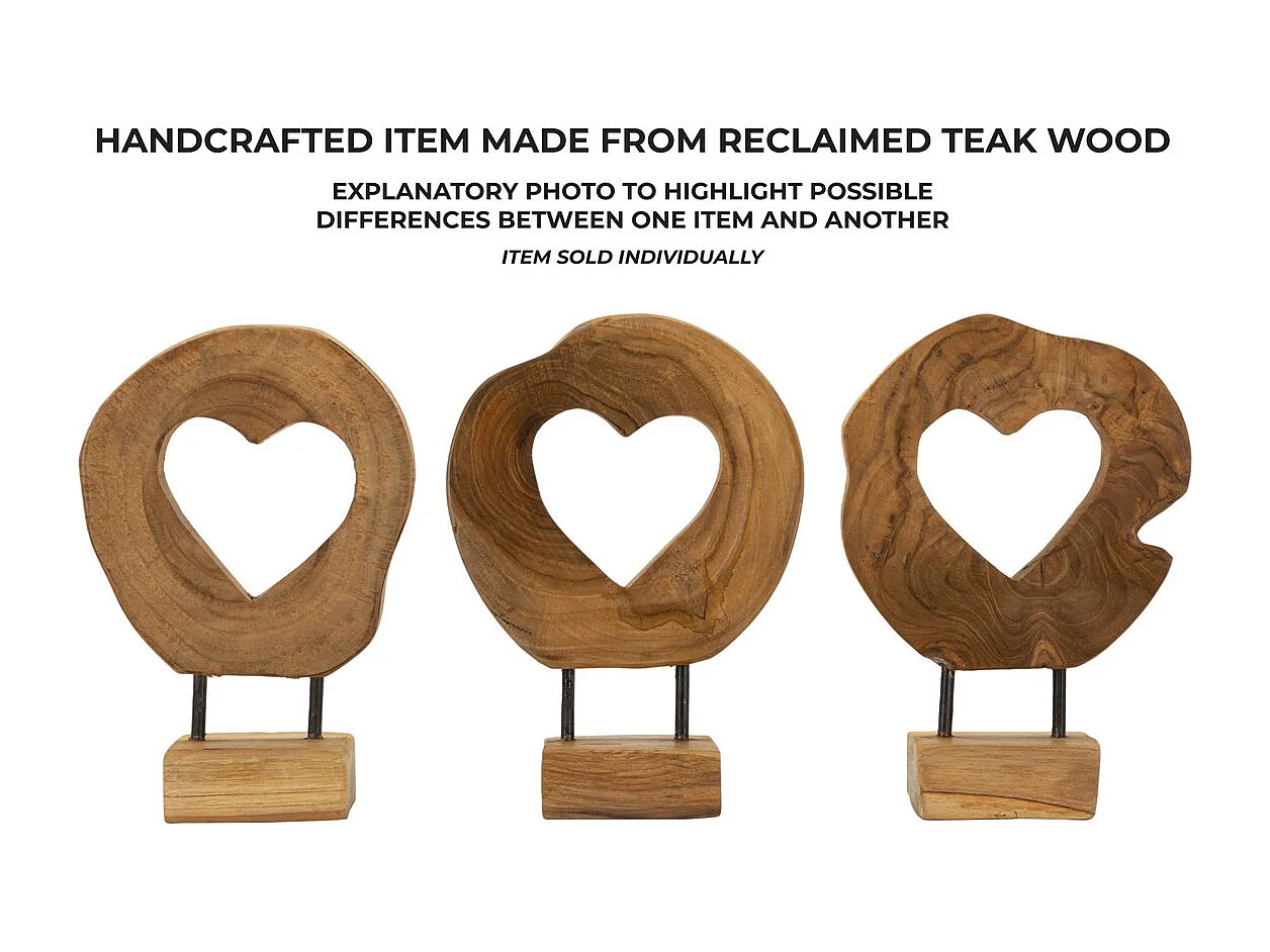 Sculpture Cœur 8, Marron, 20x10x28 cm, Seven Design