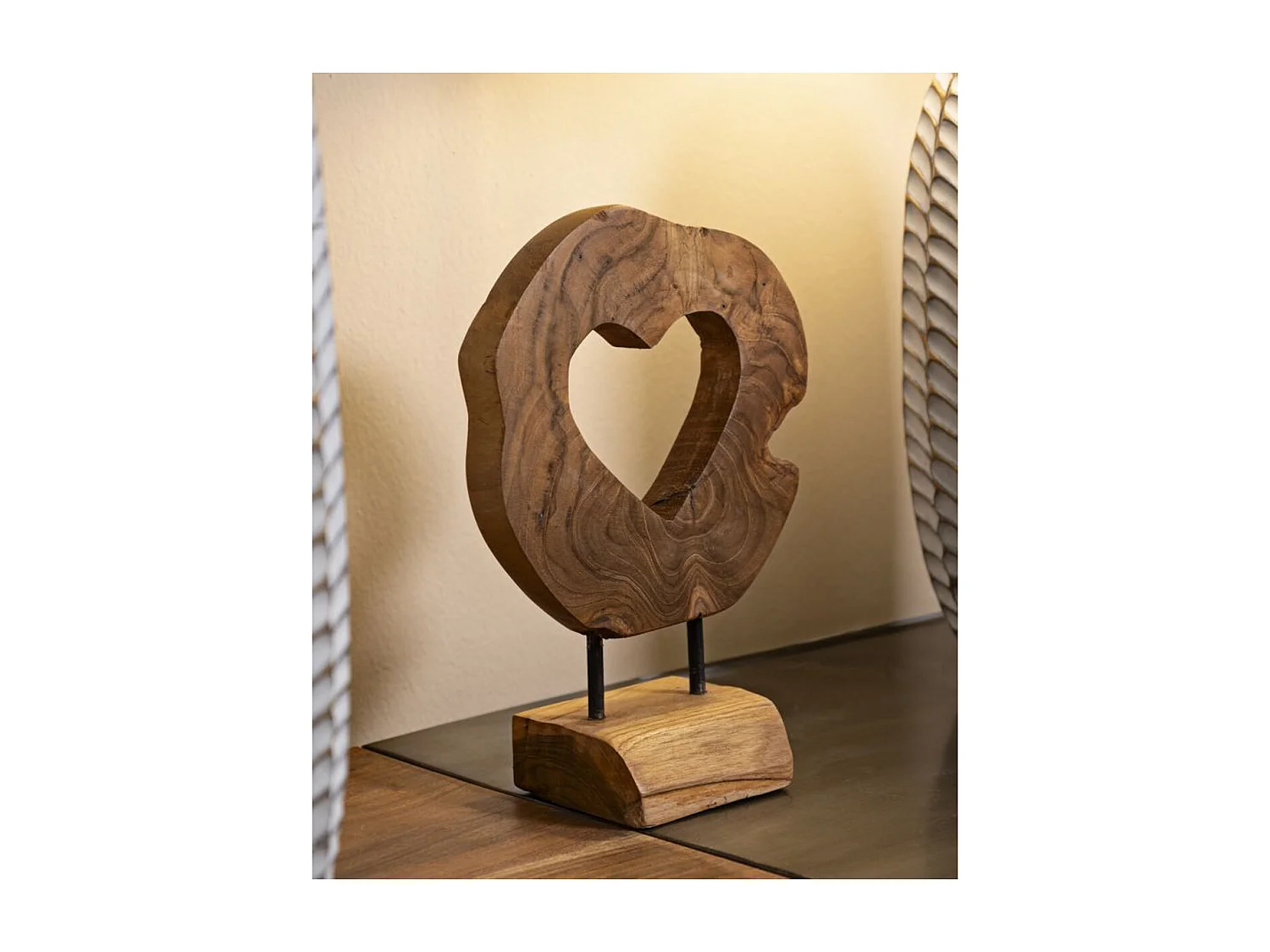 Sculpture Cœur 8, Marron, 20x10x28 cm, Seven Design