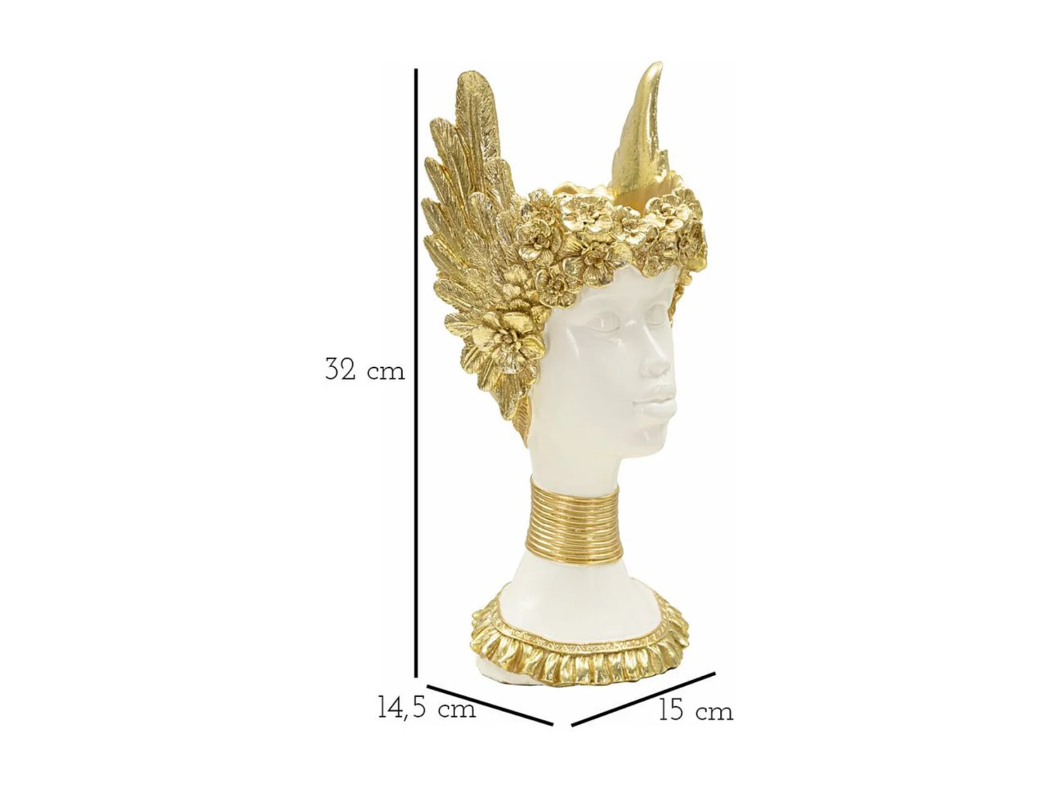 Rzeźba Ikar 2, Złoto, 15x14,5x32 cm, Seven Design