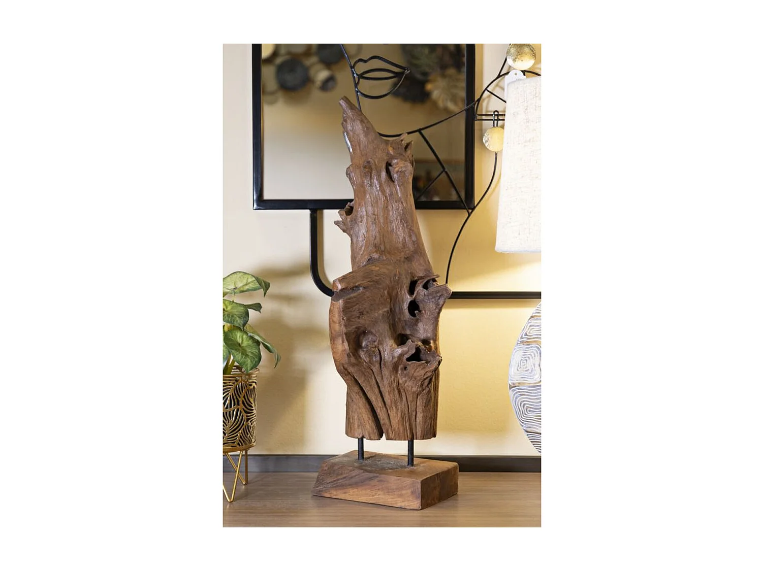 Rzeźba Korzeń 2, Brązowy, 23x27x64 cm, Seven Design