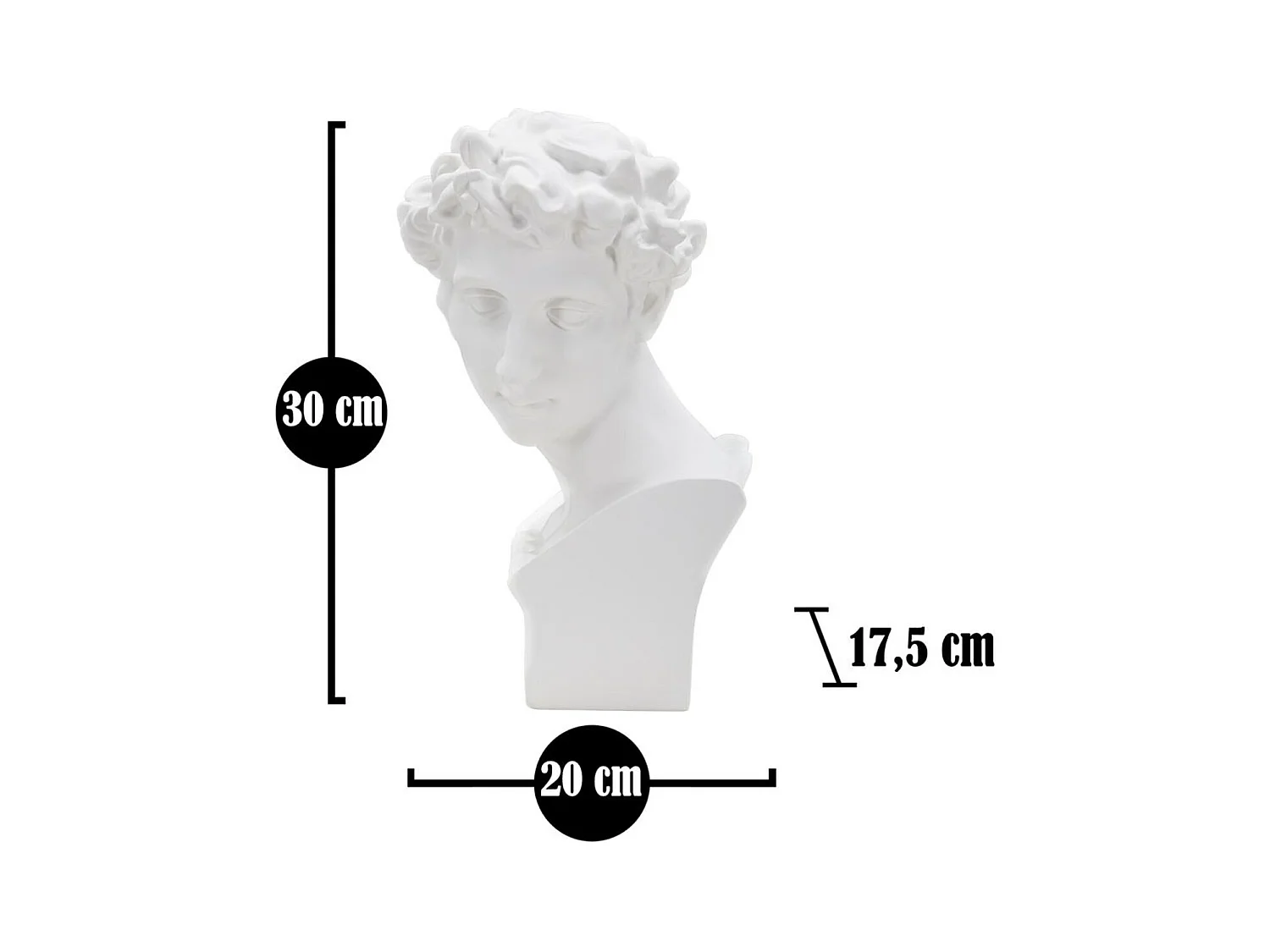 Rzeźba Grecja 4, Biały, 20x17,5x30 cm, Epikasa