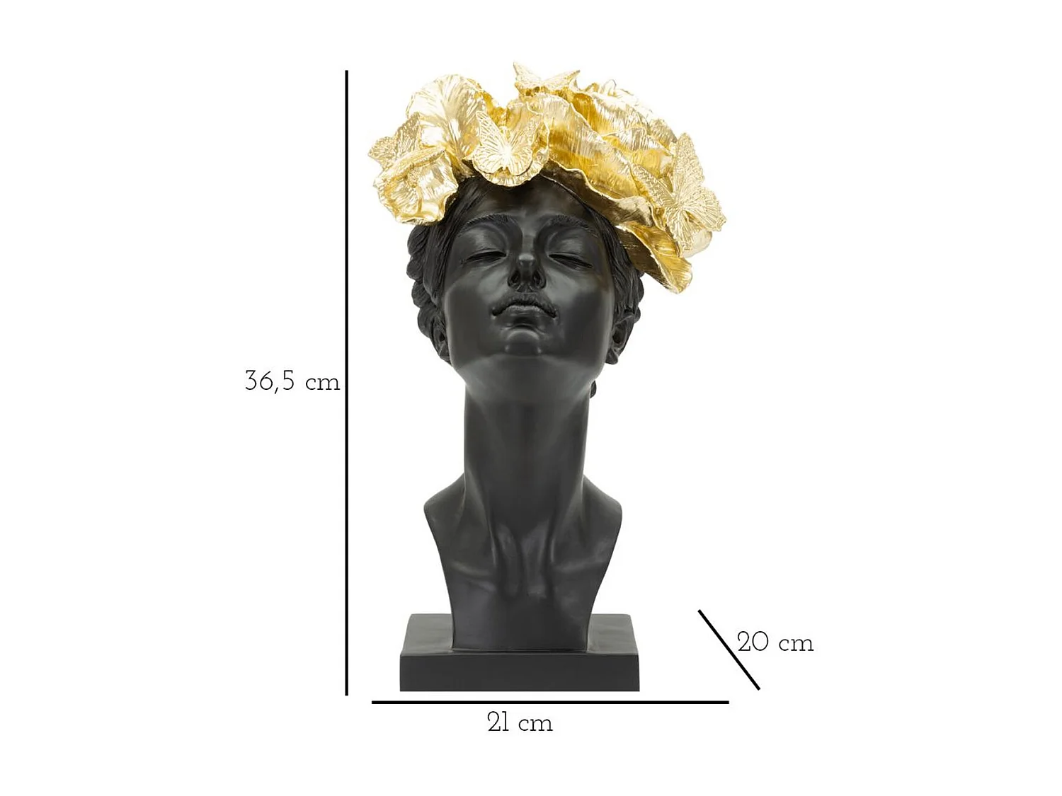 Scultura MF369, Nero, 21x20x36,5 cm, Epikasa