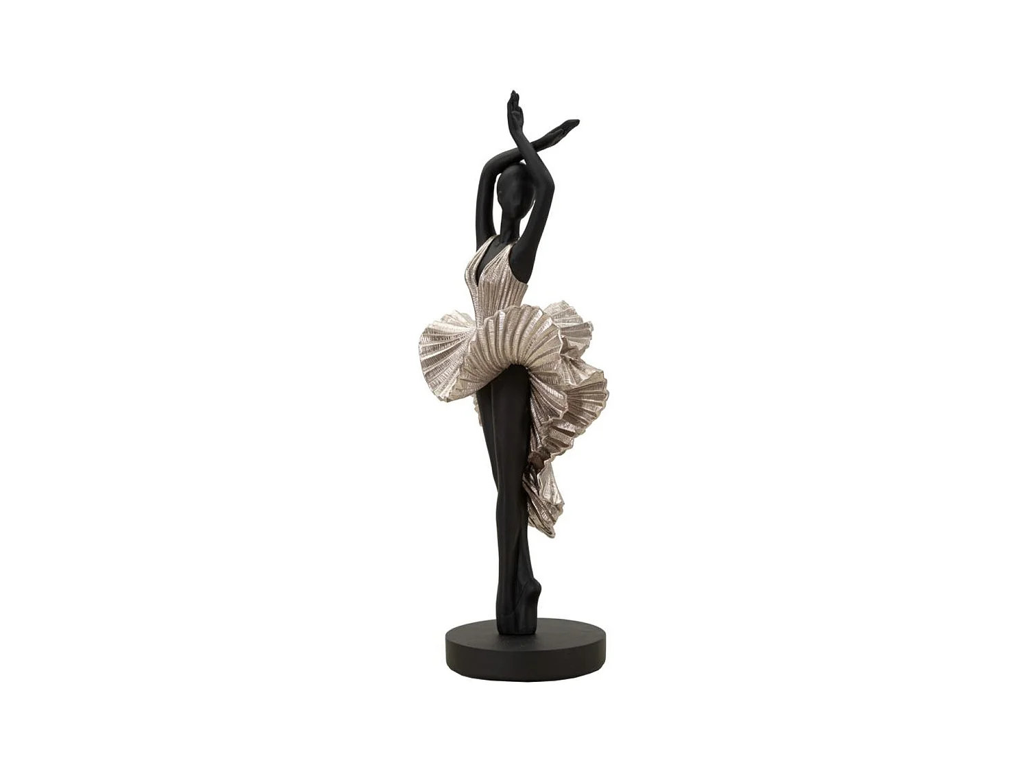 Beeldhouwwerk Danser 4, Zwart, 17x14x43 cm, Epikasa