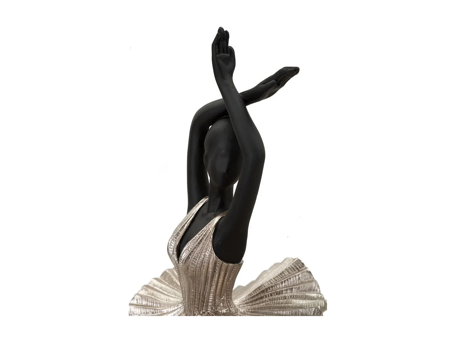 Beeldhouwwerk Danser 4, Zwart, 17x14x43 cm, Seven Design