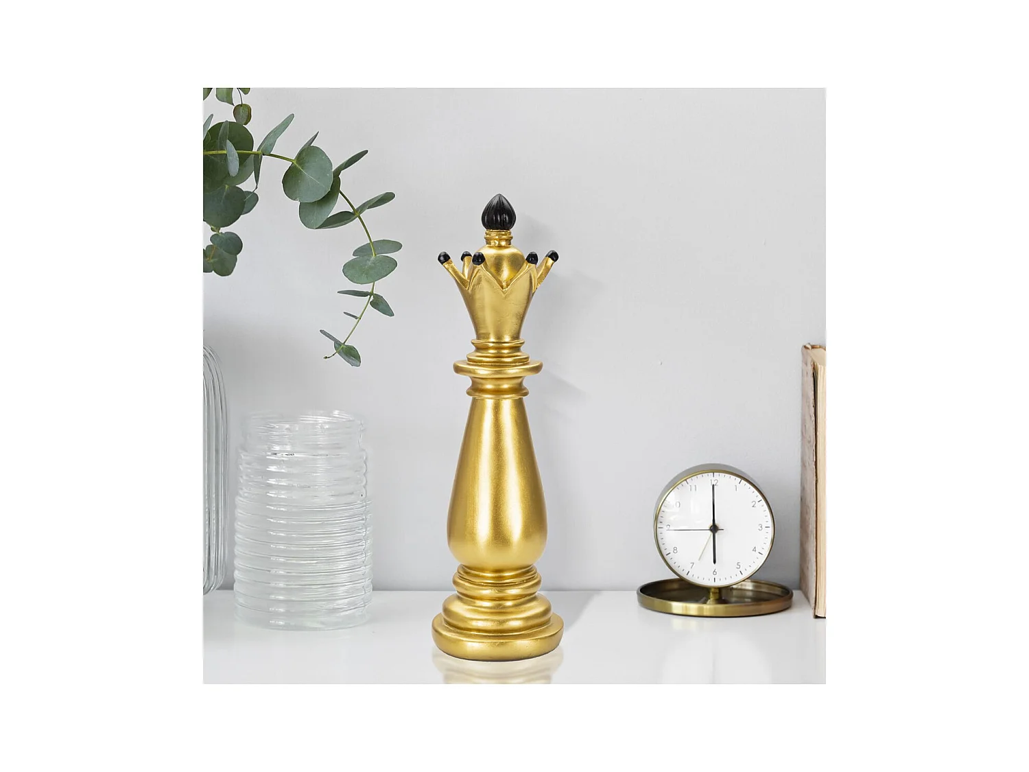 Escultura Xadrez 10, Ouro, 12,5x12,5x38,5 cm, Epikasa