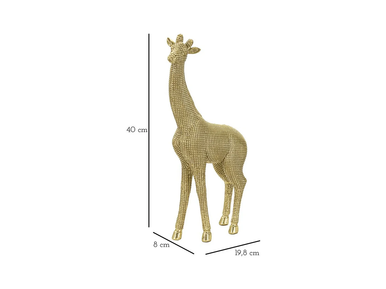 Escultura Girafa 1, Ouro, 19,8x8x40 cm, Epikasa