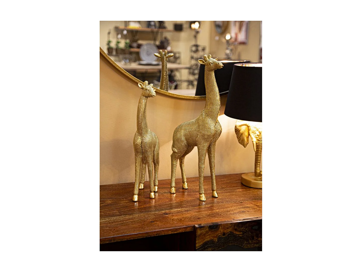 Rzeźba Żyrafa 1, Złoto, 19,8x8x40 cm, Seven Design