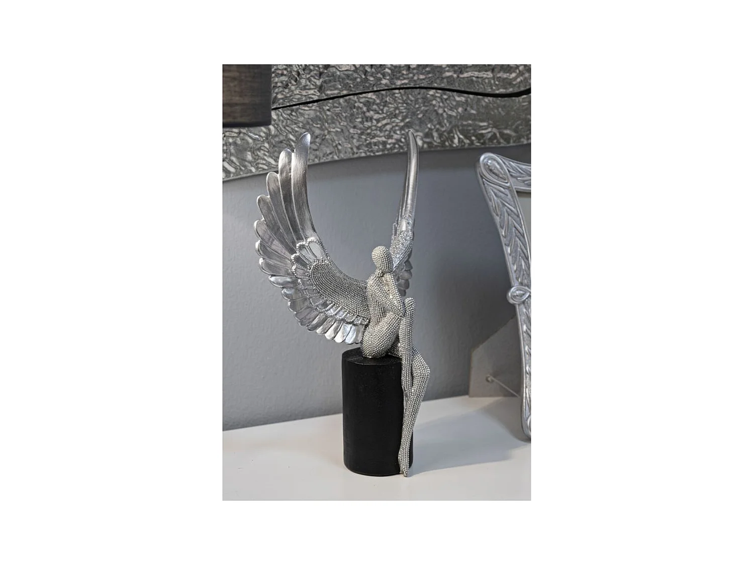 Escultura Fénix 1, Prata, 24x8x34 cm, Epikasa