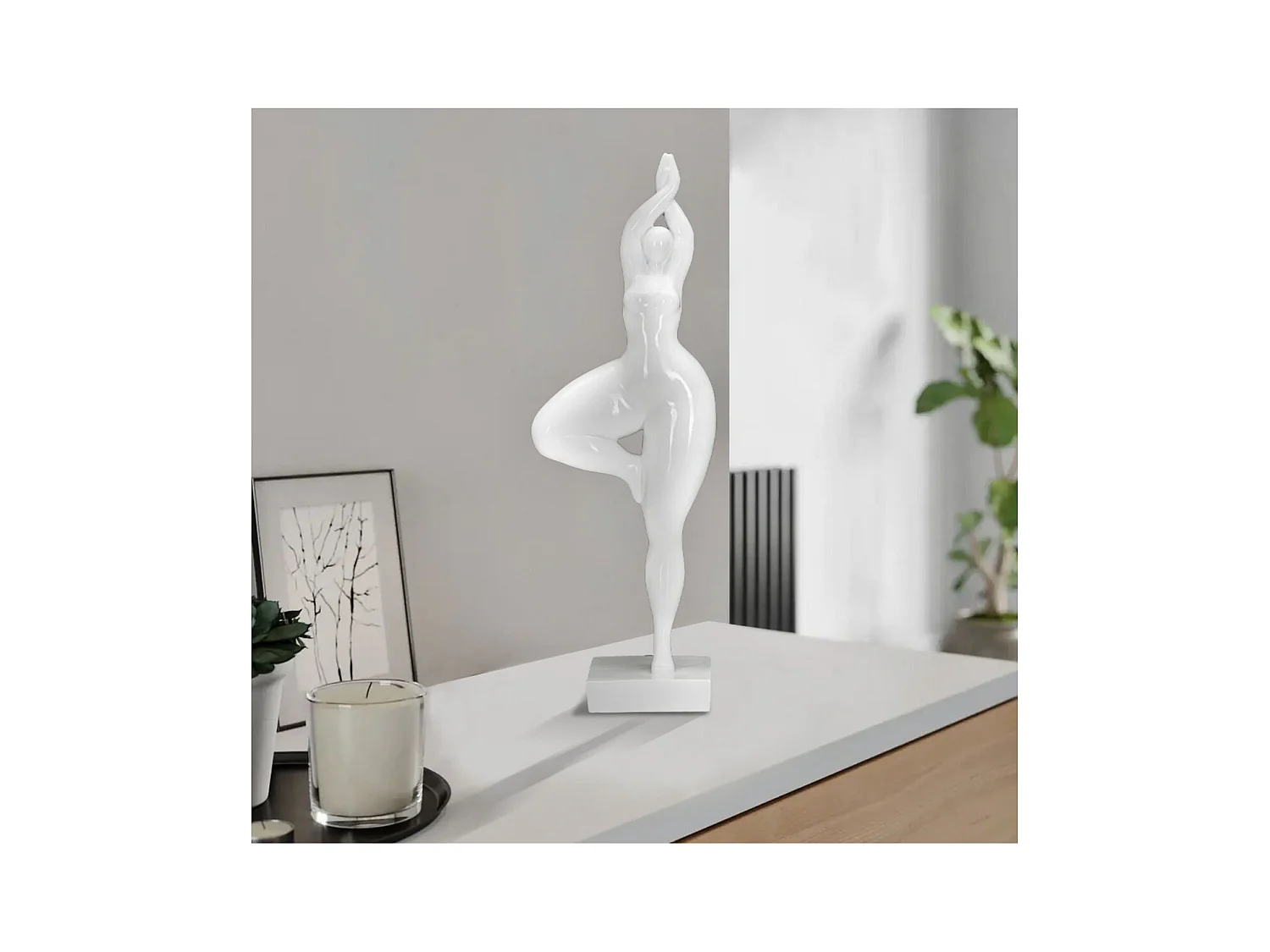 Sculpture MF374, Blanc, 16x9x45,8 cm, Seven Design