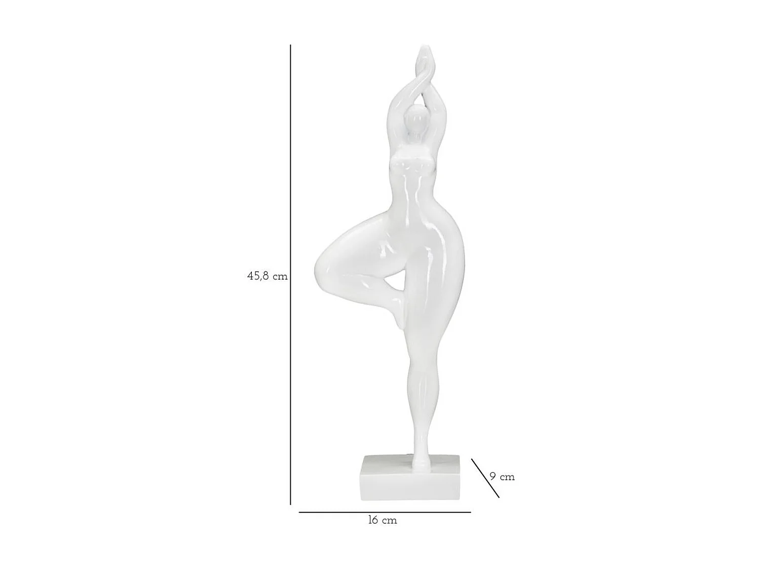 Sculpture MF374, Blanc, 16x9x45,8 cm, Seven Design