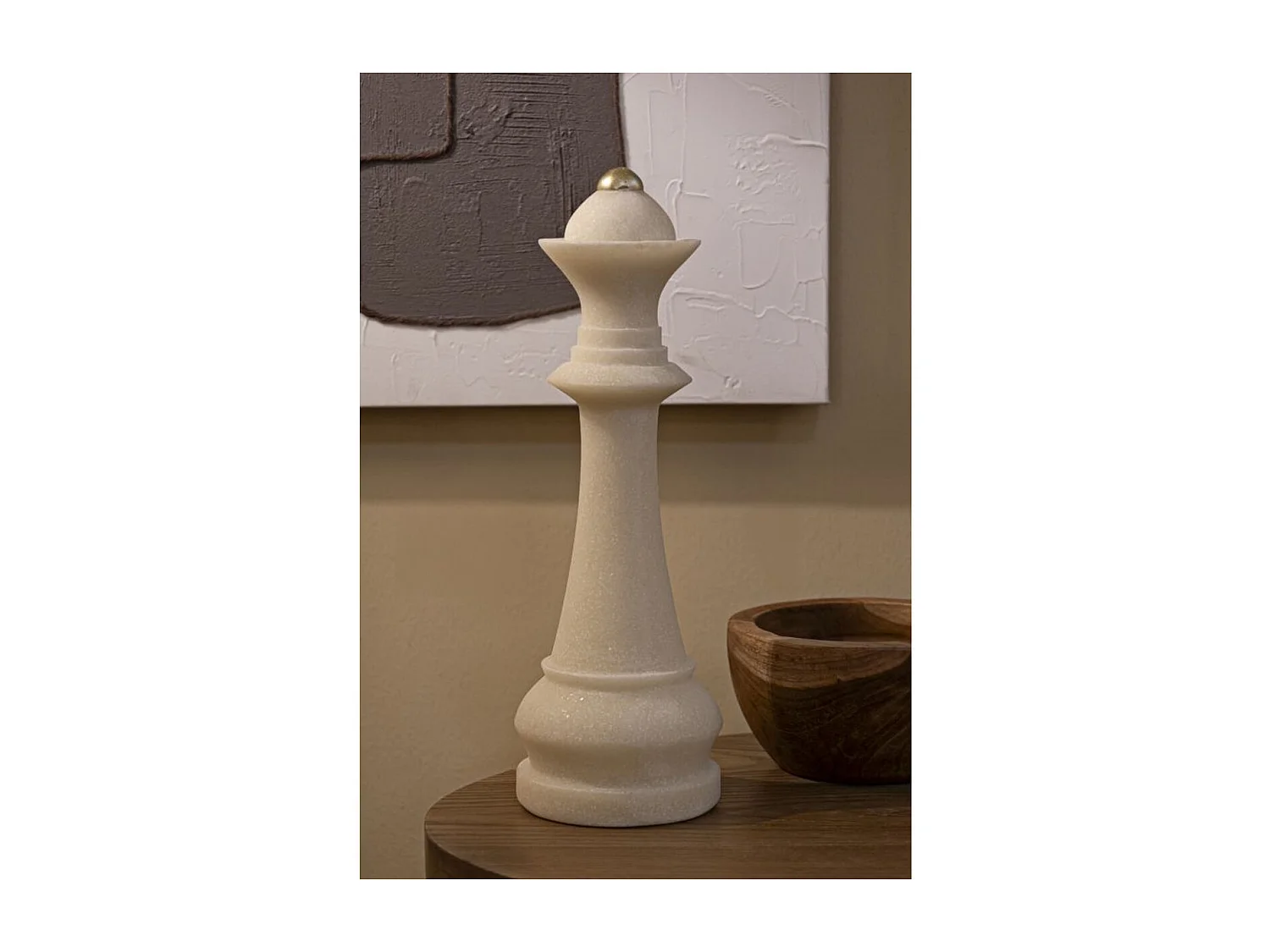 Scultura Scacchi 2, Bianco, 12x12x36 cm, Epikasa