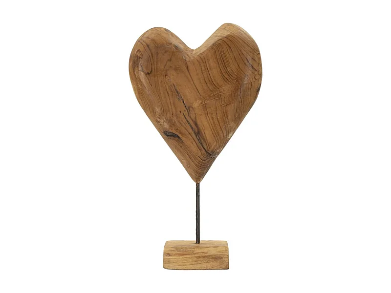 Rzeźba Serce 5, Brązowy, 25x12x45 cm, Epikasa