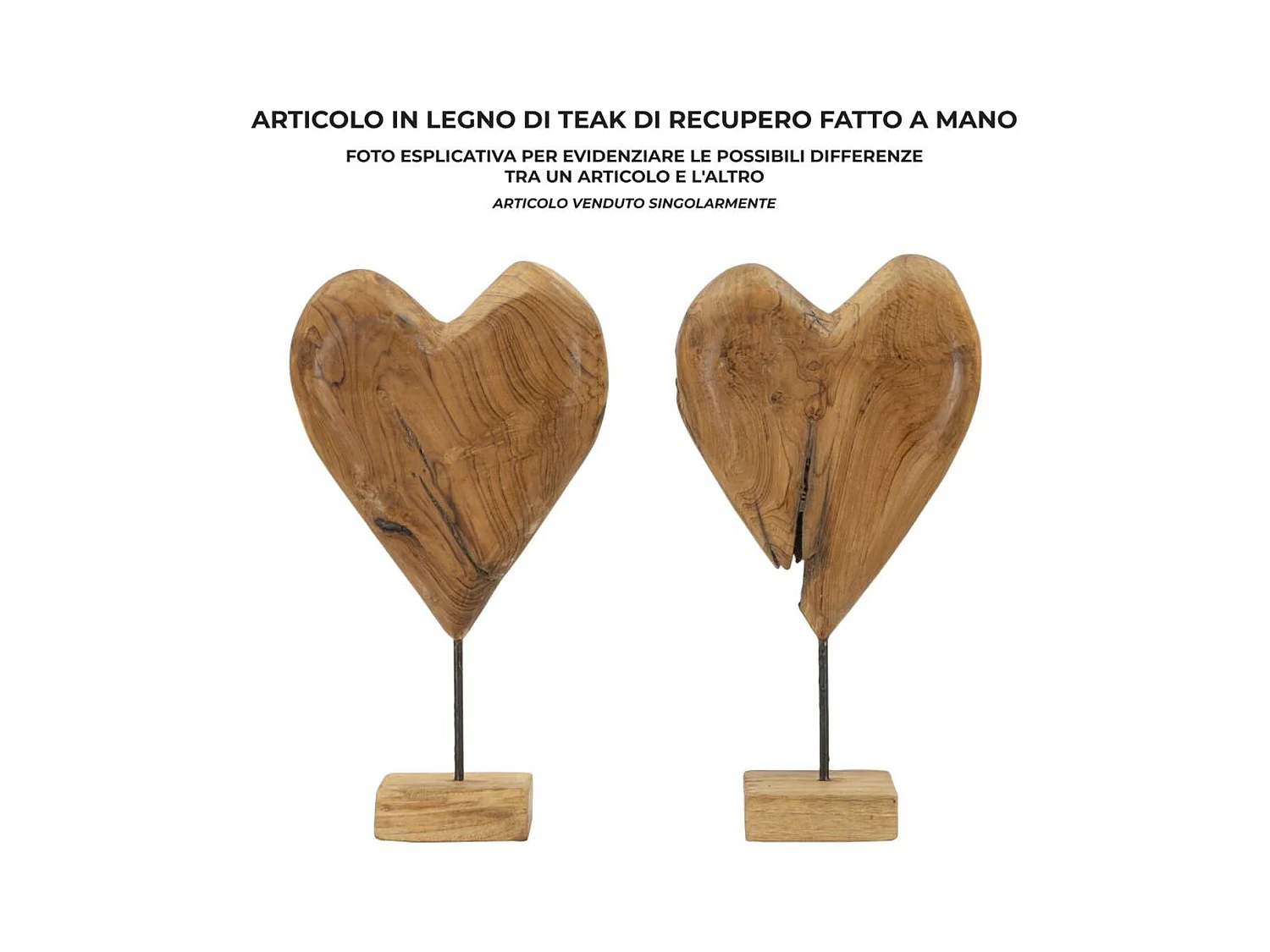 Rzeźba Serce 5, Brązowy, 25x12x45 cm, Epikasa