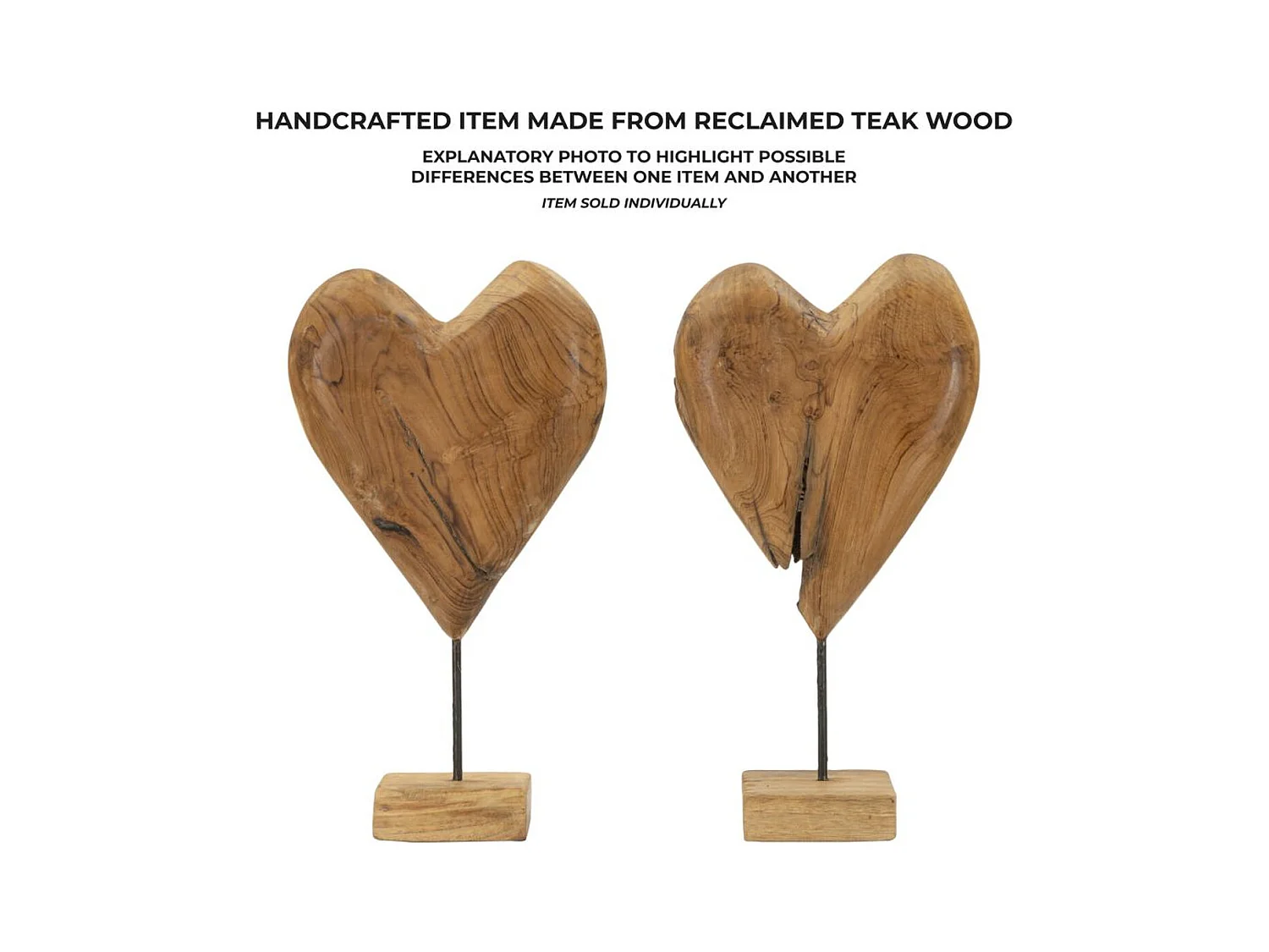 Rzeźba Serce 5, Brązowy, 25x12x45 cm, Epikasa