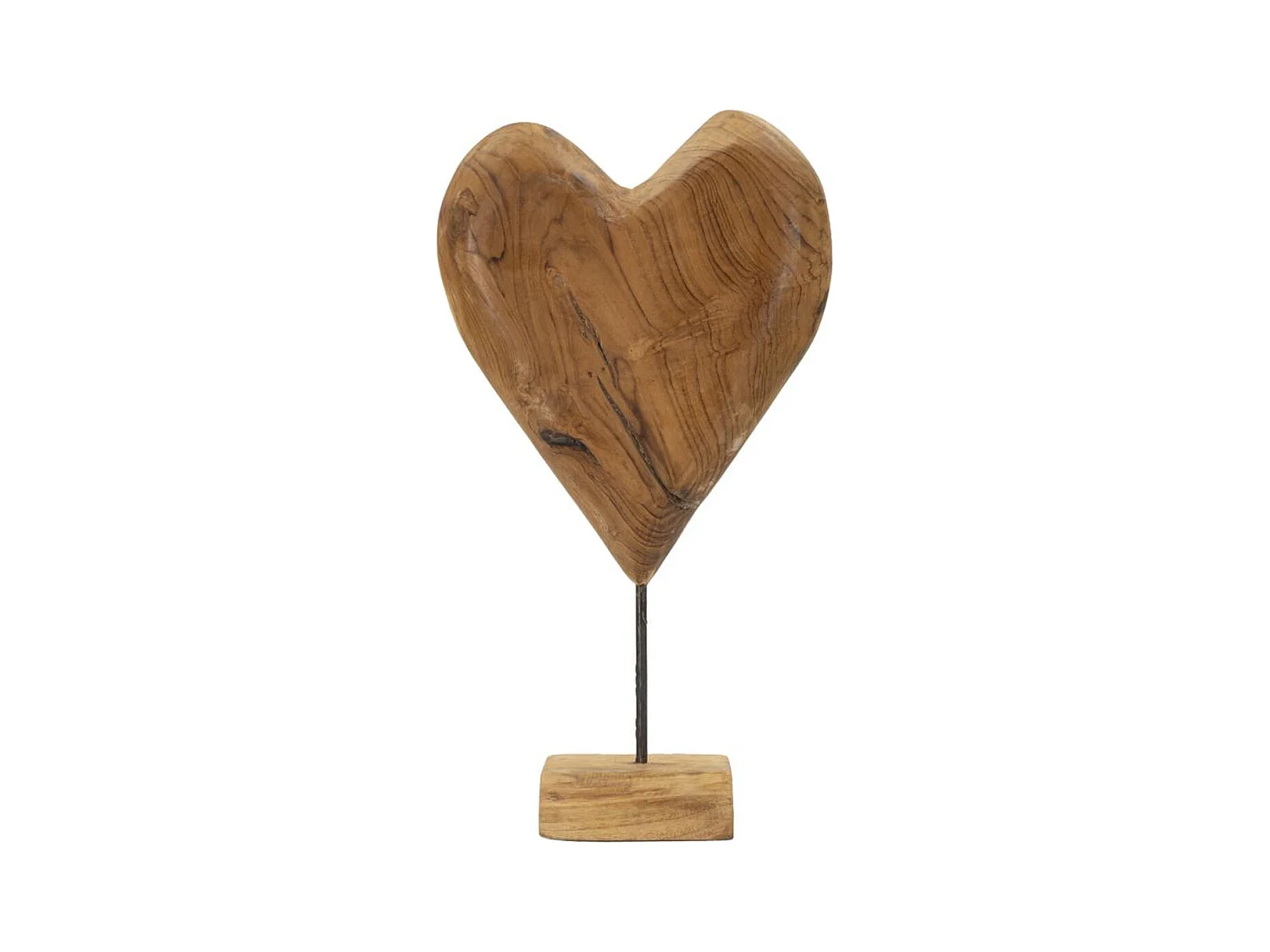 Sculpture Cœur 5, Marron, 25x12x45 cm, Epikasa