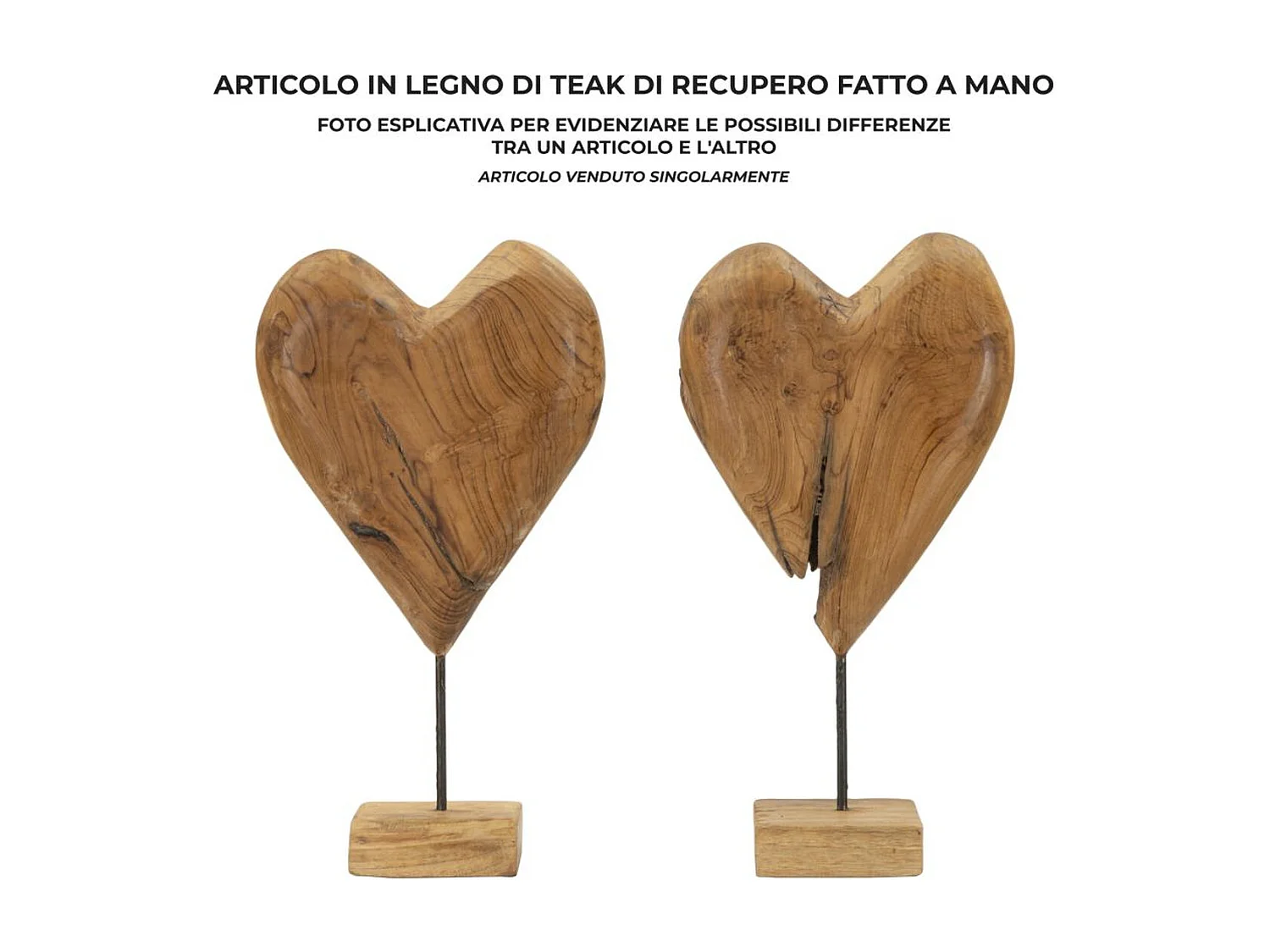 Rzeźba Serce 5, Brązowy, 25x12x45 cm, Seven Design