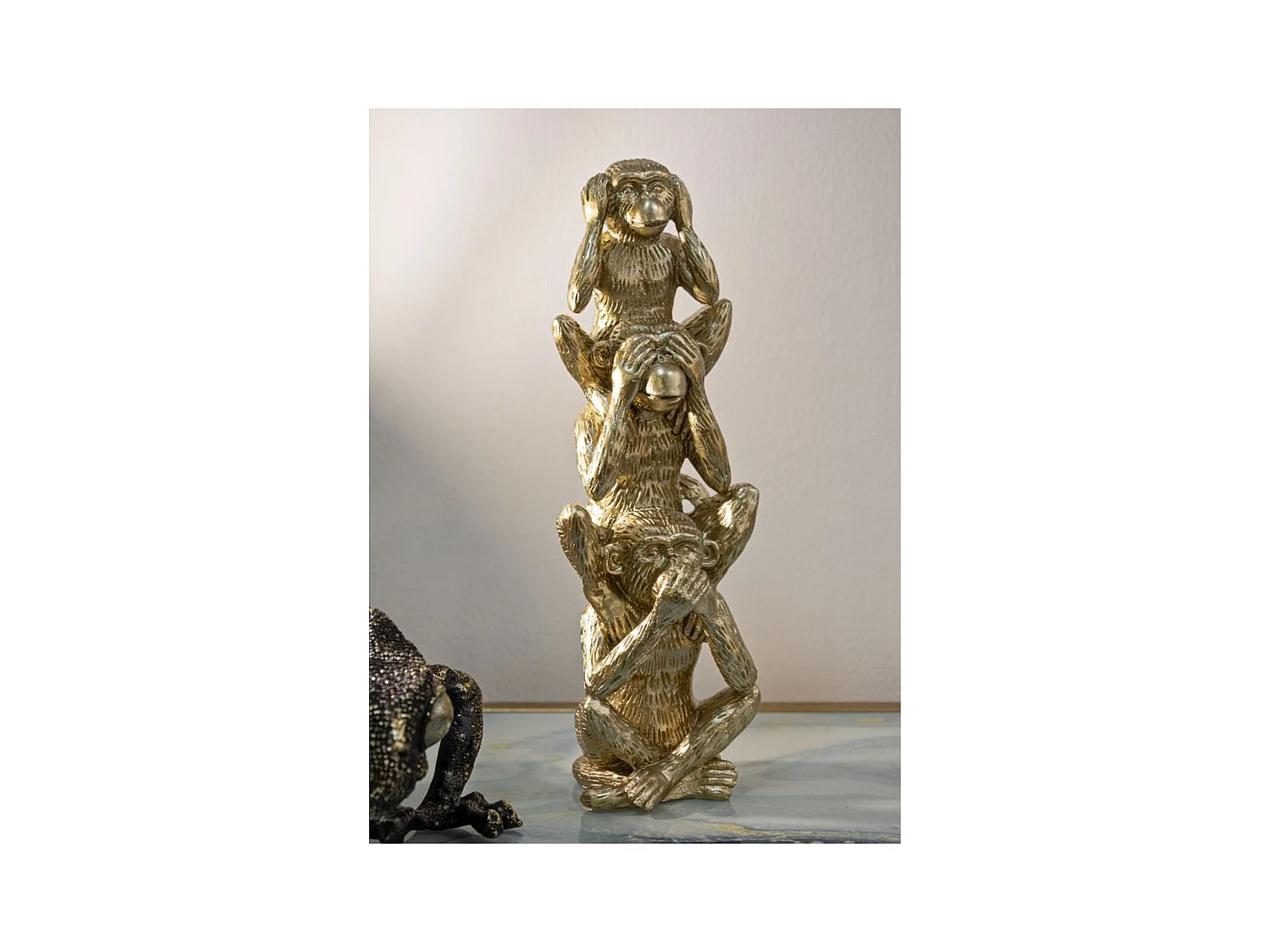 Sculpture Singe 12, Or, 10,5x10,5x30 cm, Seven Design