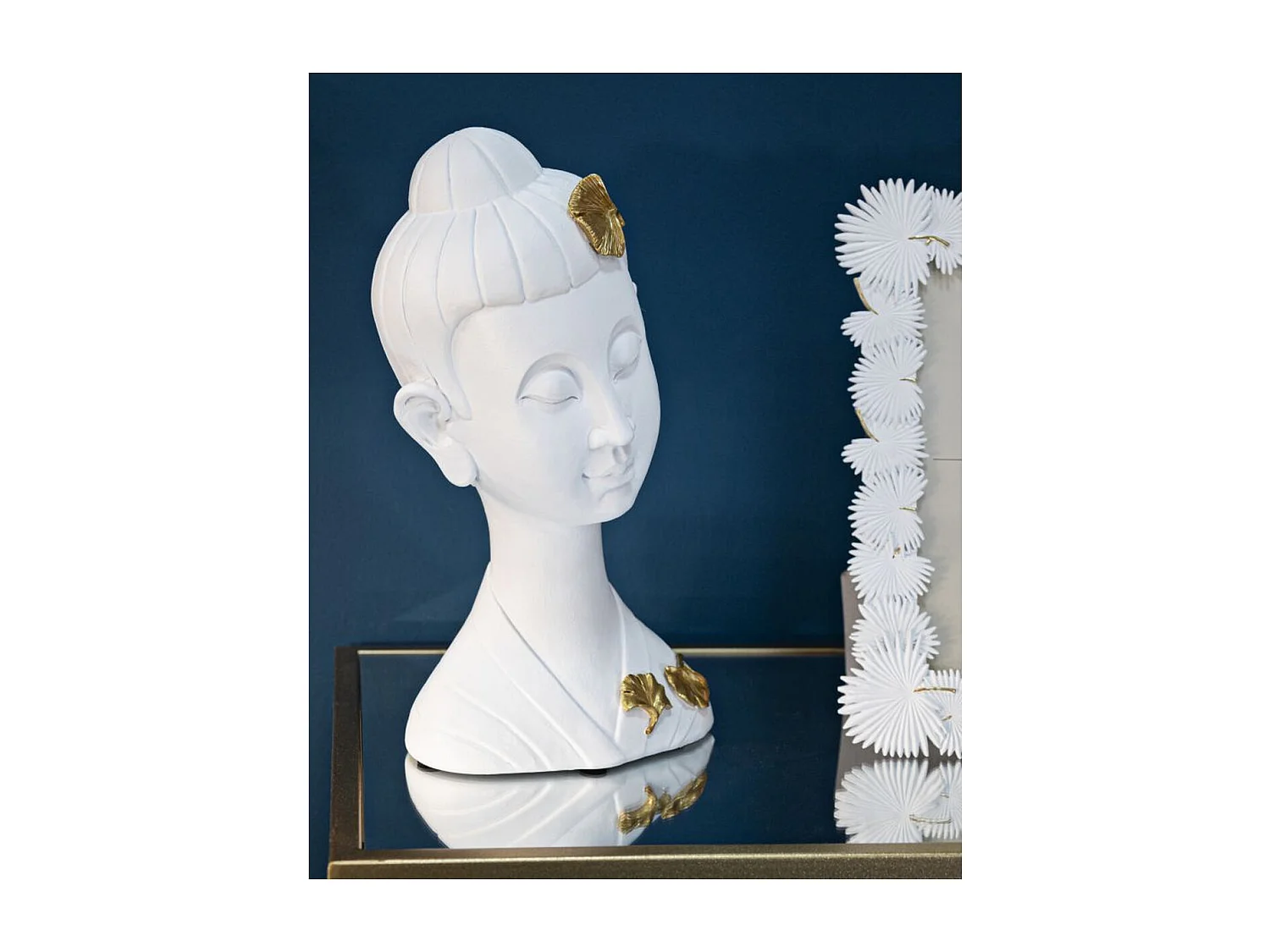 Sculpture MF373, Blanc, 21,5x16x35 cm, Seven Design