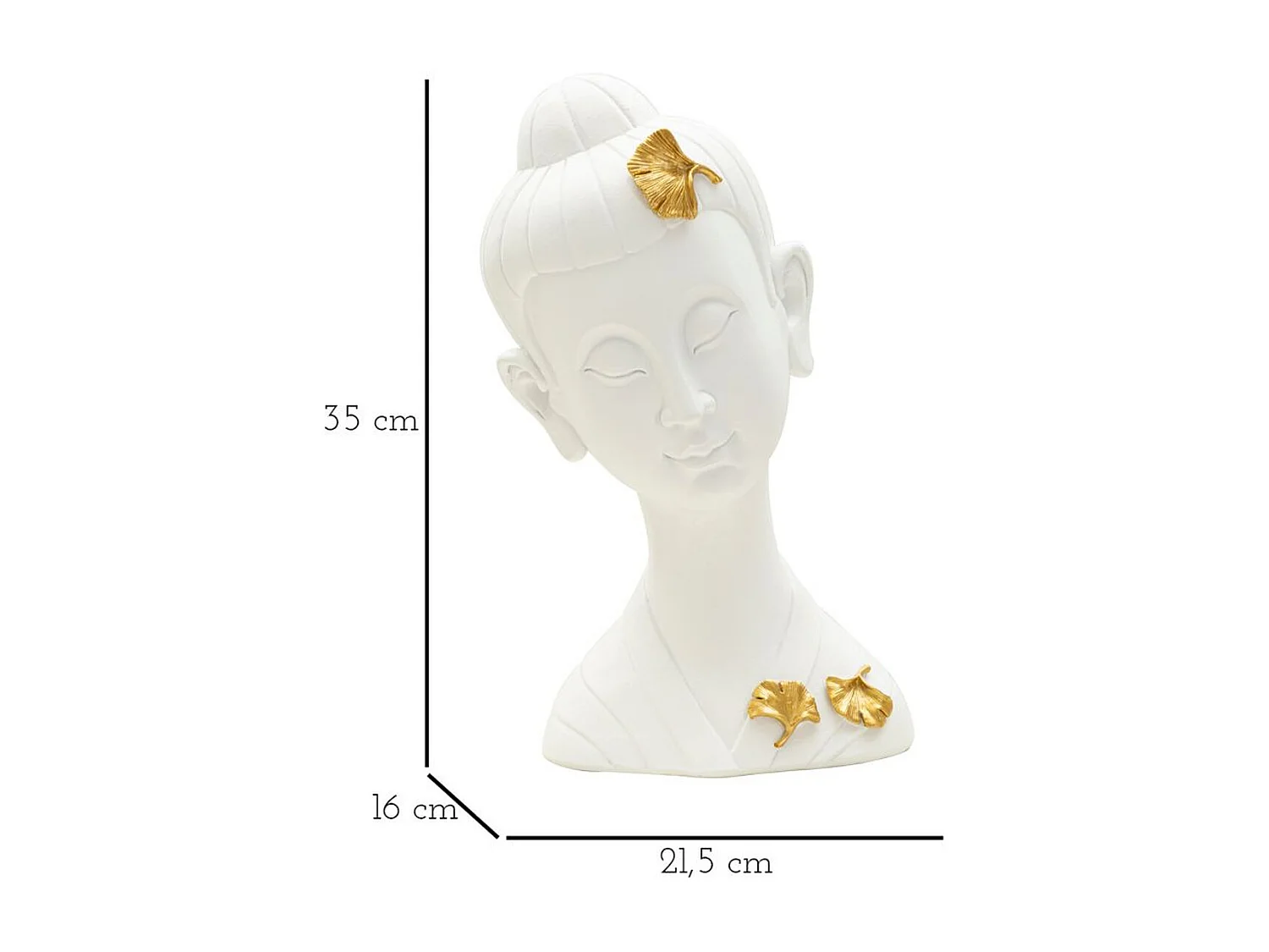 Sculpture MF373, Blanc, 21,5x16x35 cm, Seven Design