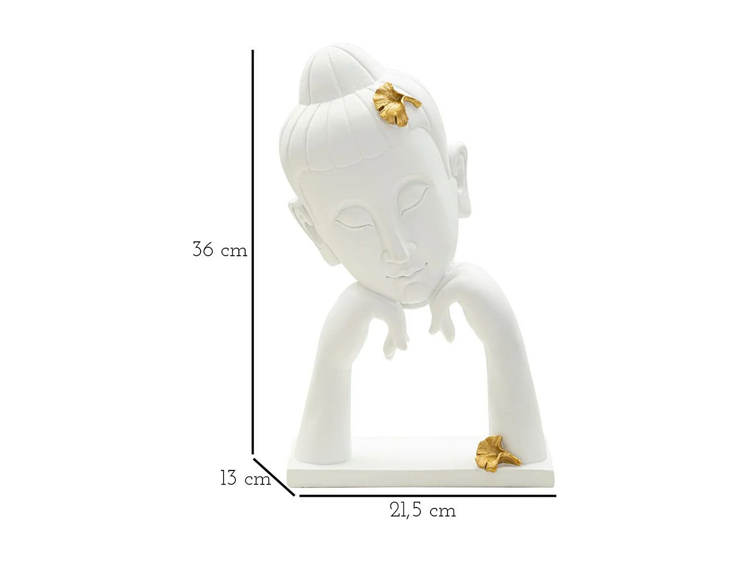 Sculpture MF372, Blanc, 21,5x13x36 cm, Seven Design