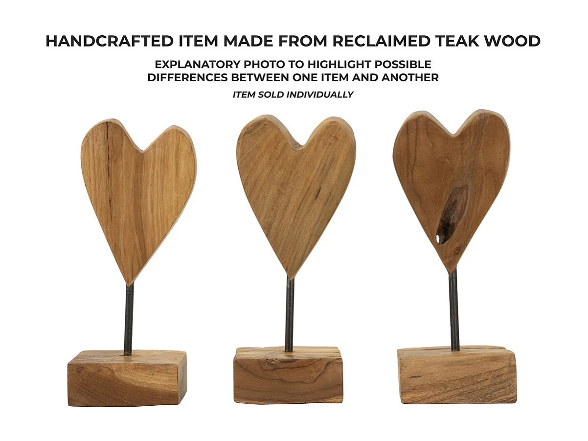 Rzeźba Serce 10, Brązowy, 10x10x25 cm, Epikasa