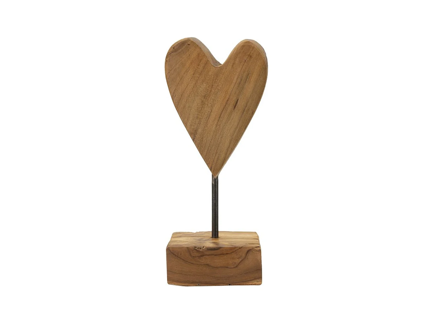 Sculpture Cœur 10, Marron, 10x10x25 cm, Epikasa