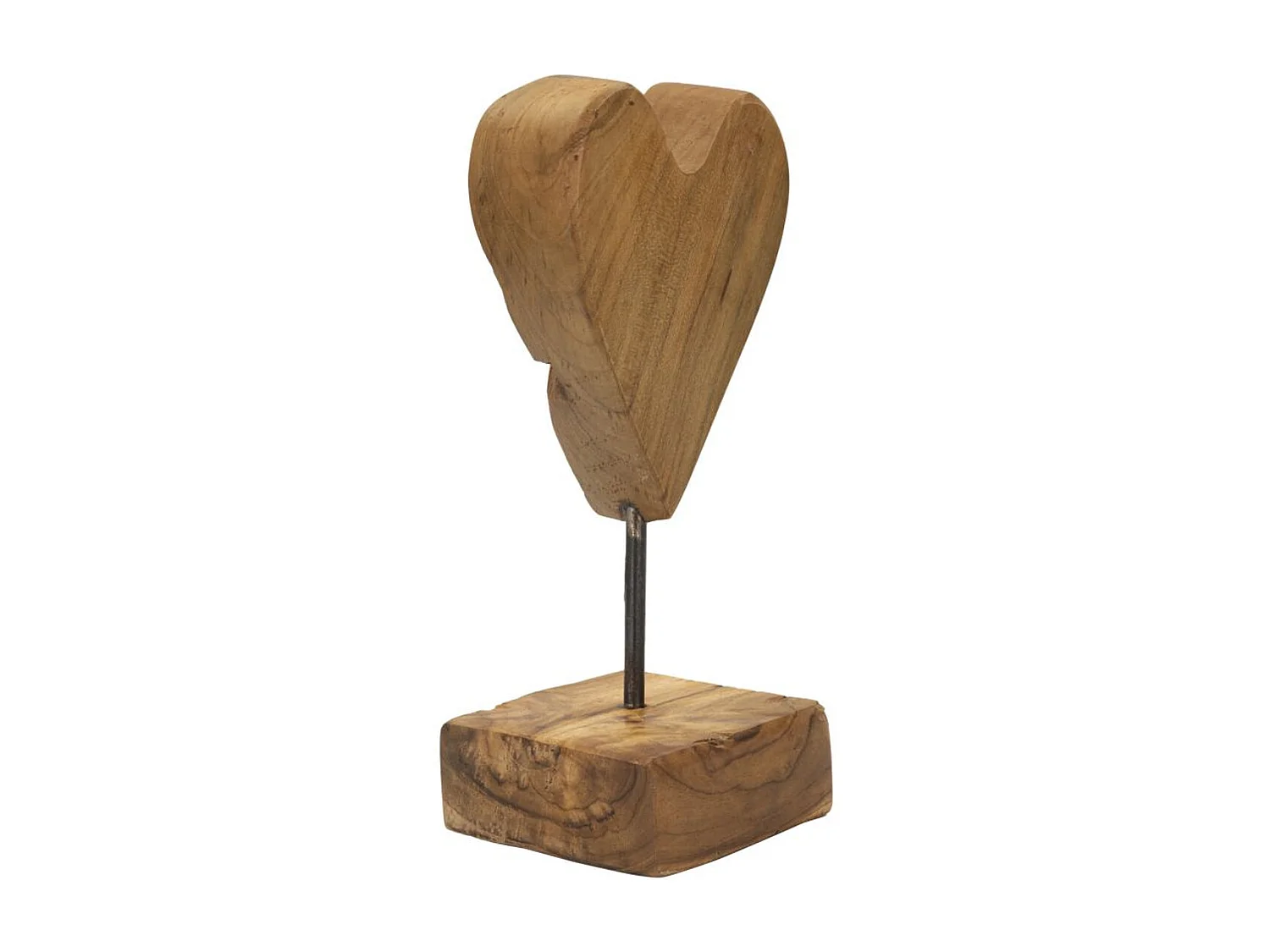 Sculpture Cœur 10, Marron, 10x10x25 cm, Seven Design