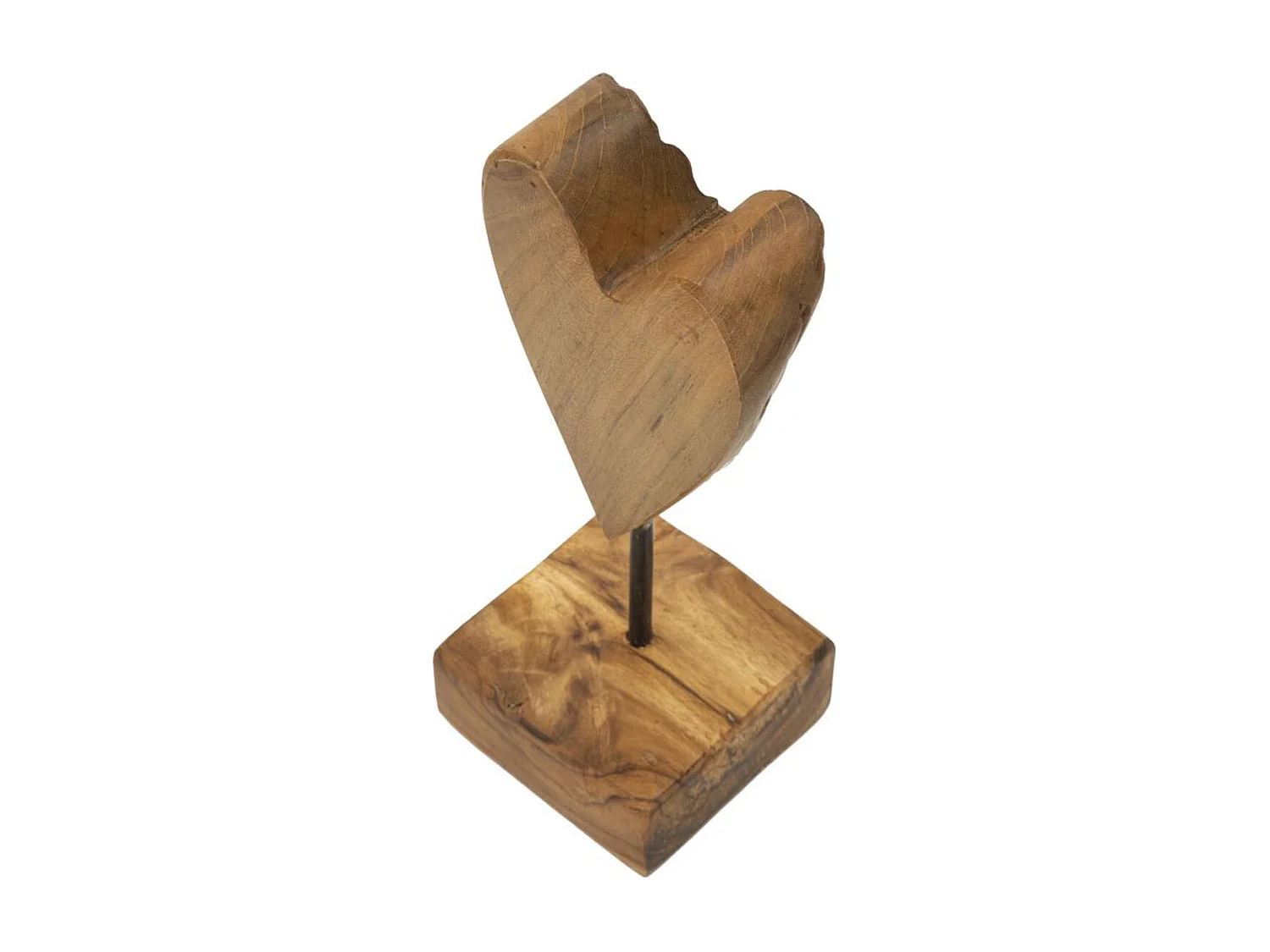 Sculpture Cœur 10, Marron, 10x10x25 cm, Seven Design