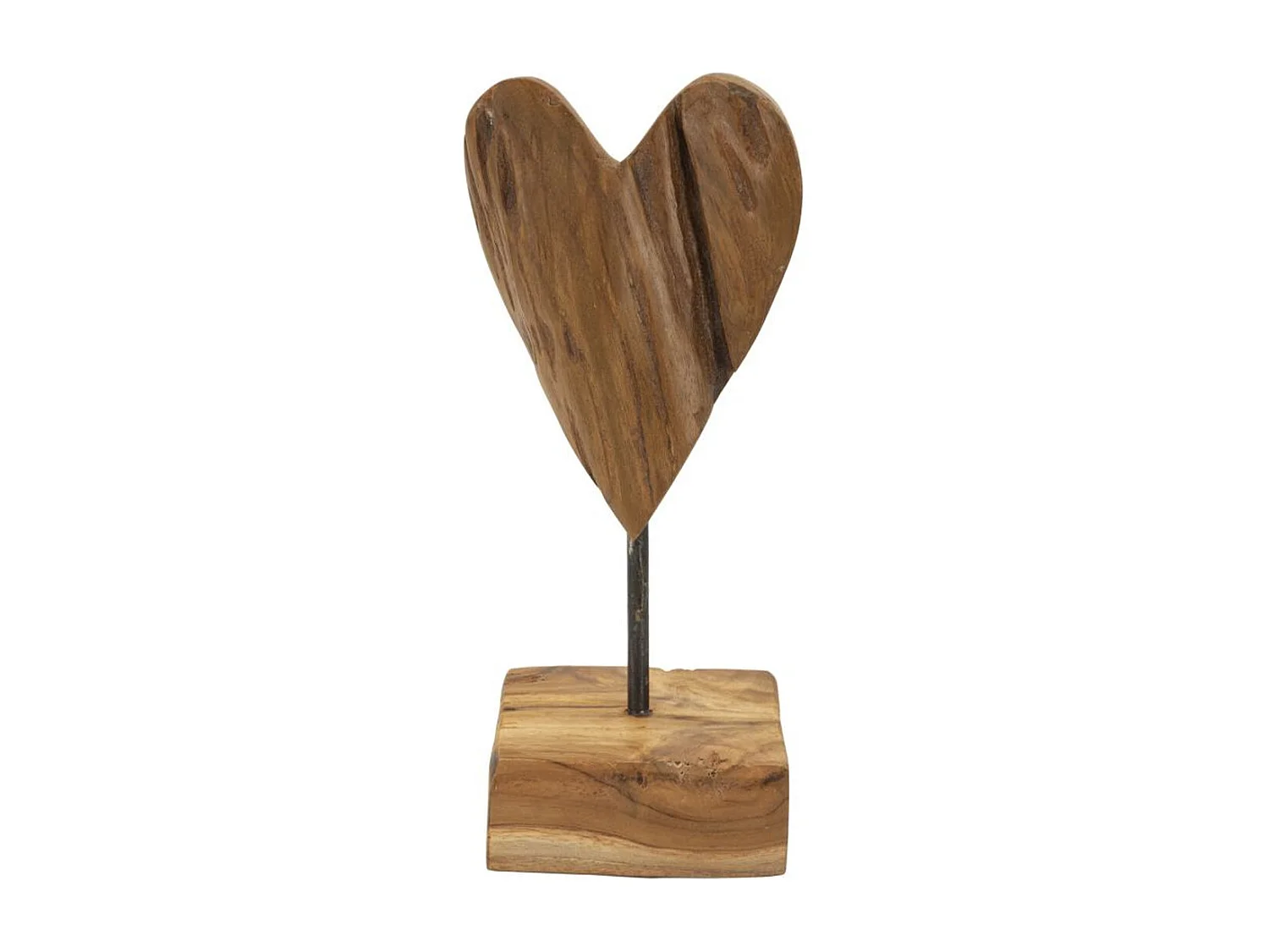 Sculpture Cœur 10, Marron, 10x10x25 cm, Seven Design