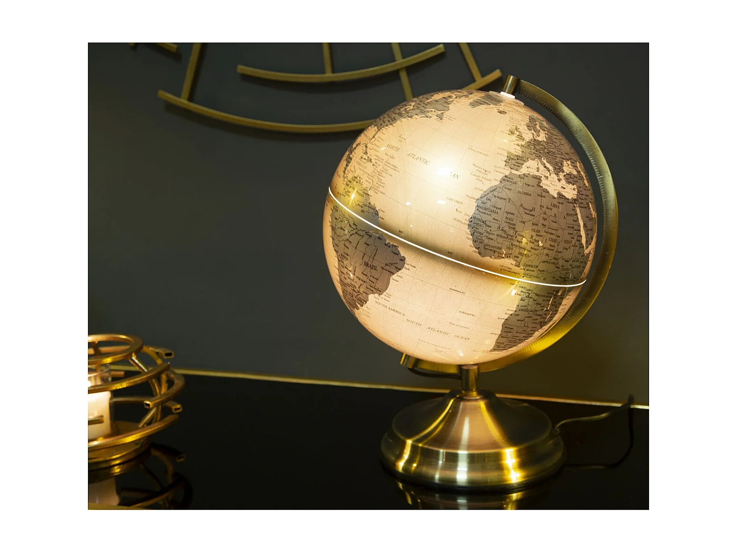 Tafelglobe MF220, Goud, 25x25x38 cm, Epikasa