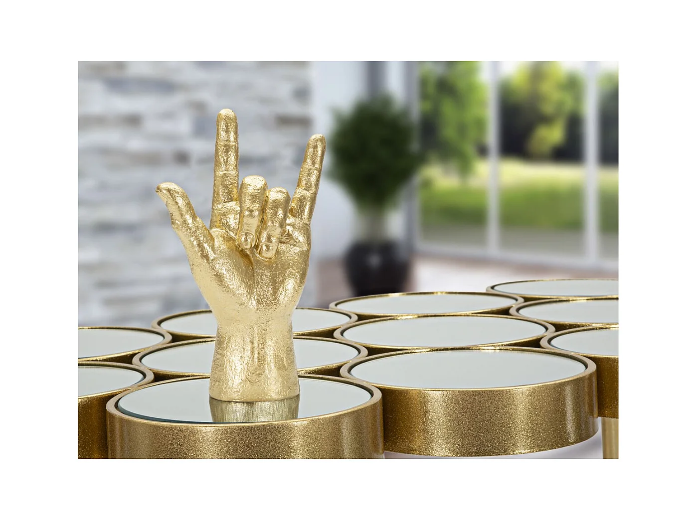 Escultura Mãos 4, Ouro, 14,5x7x23 cm, Epikasa