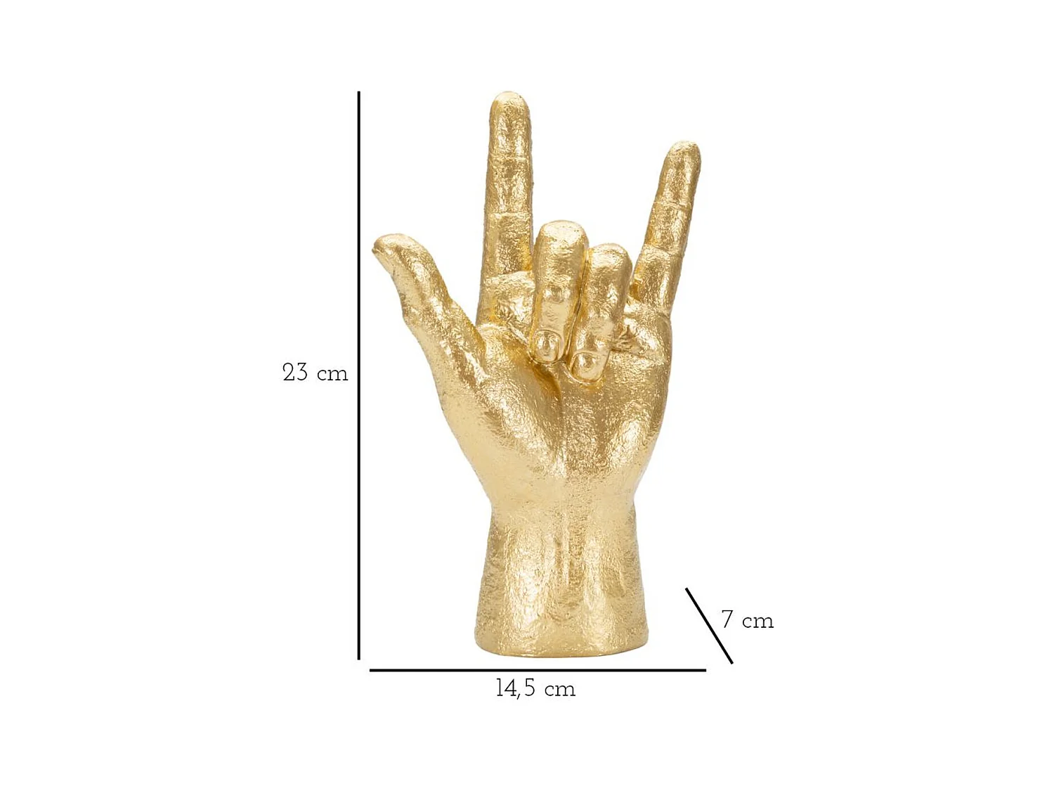 Escultura Mãos 4, Ouro, 14,5x7x23 cm, Epikasa