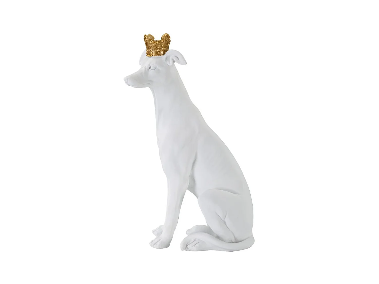 Rzeźba Pies 2, Biały, 20x12,5x33 cm, Epikasa