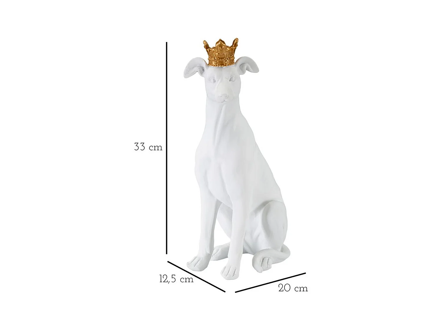 Rzeźba Pies 2, Biały, 20x12,5x33 cm, Epikasa