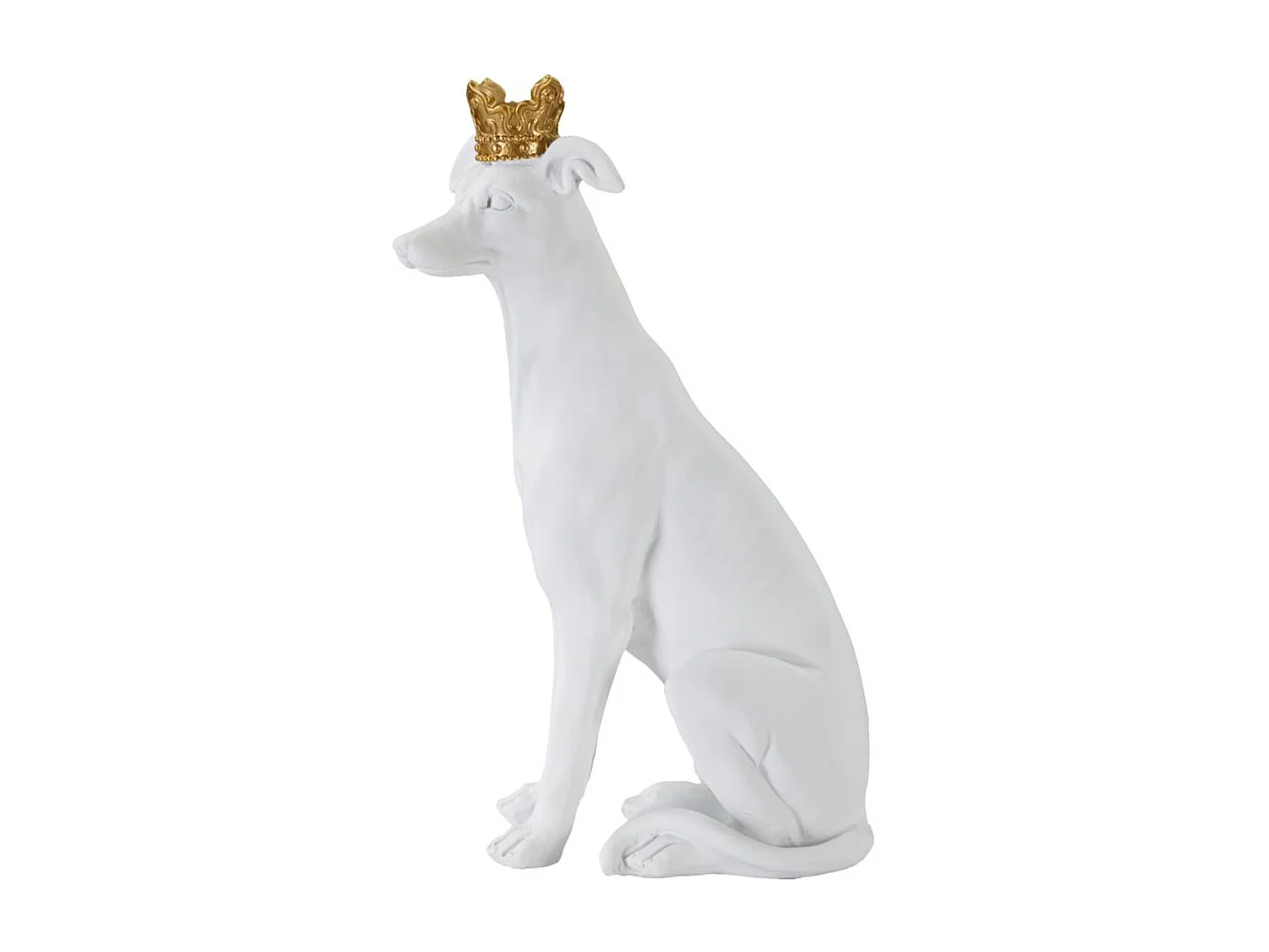 Sculpture Chien 2, Blanc, 20x12,5x33 cm, Seven Design