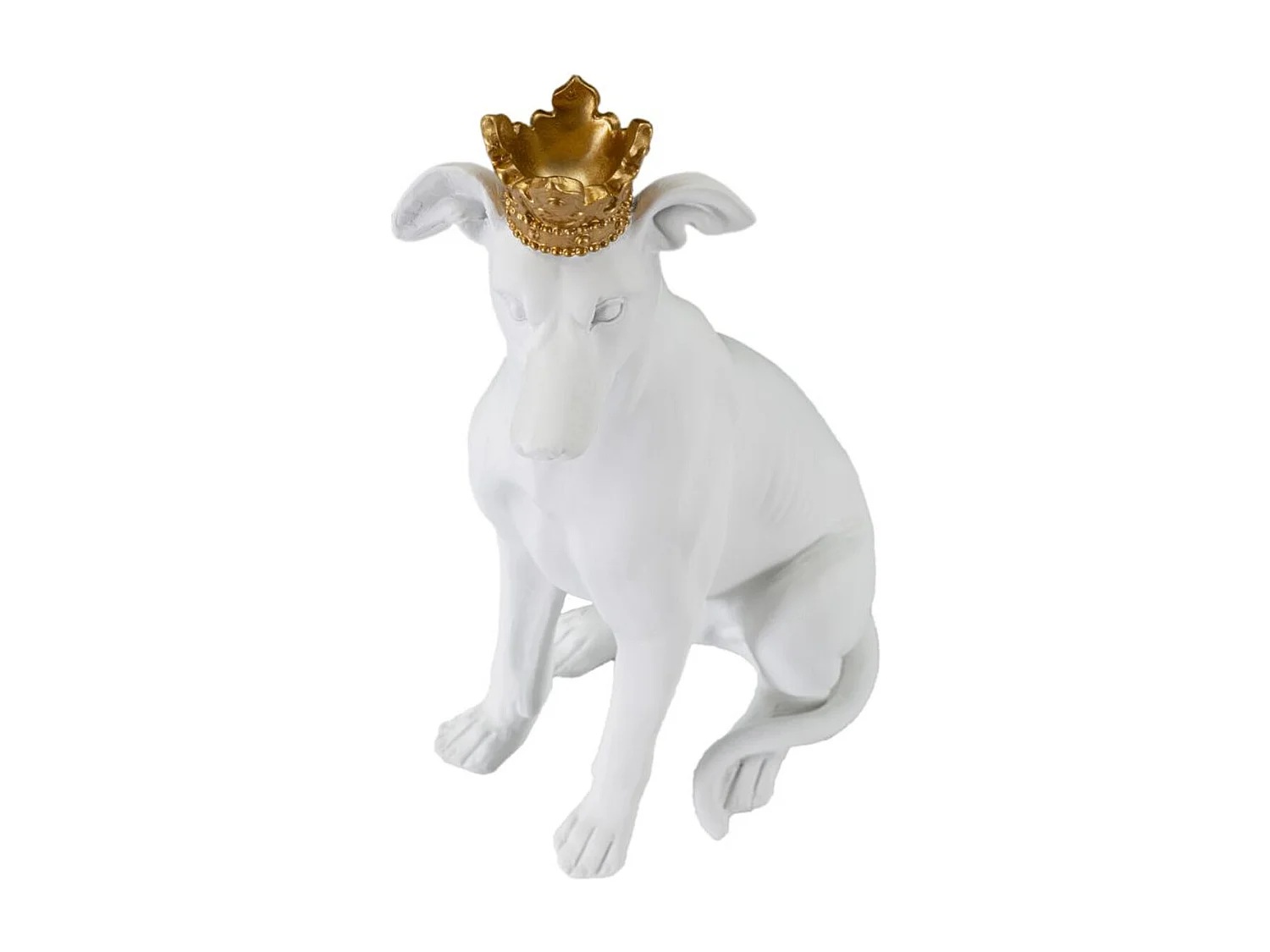Sculpture Chien 2, Blanc, 20x12,5x33 cm, Seven Design