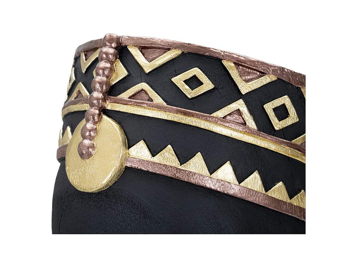 Escultura África 5, Preto, 25x25x56 cm, Epikasa